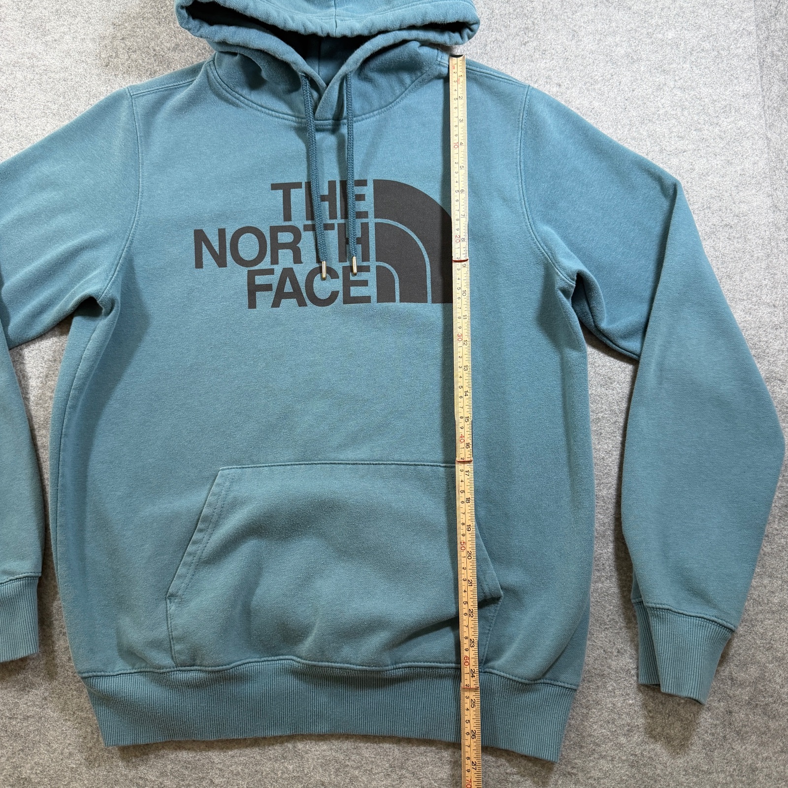 The North Face Half Dome Hoodie Mens M Teal Blue Pullover Drawstring Fleece thumbnail 6