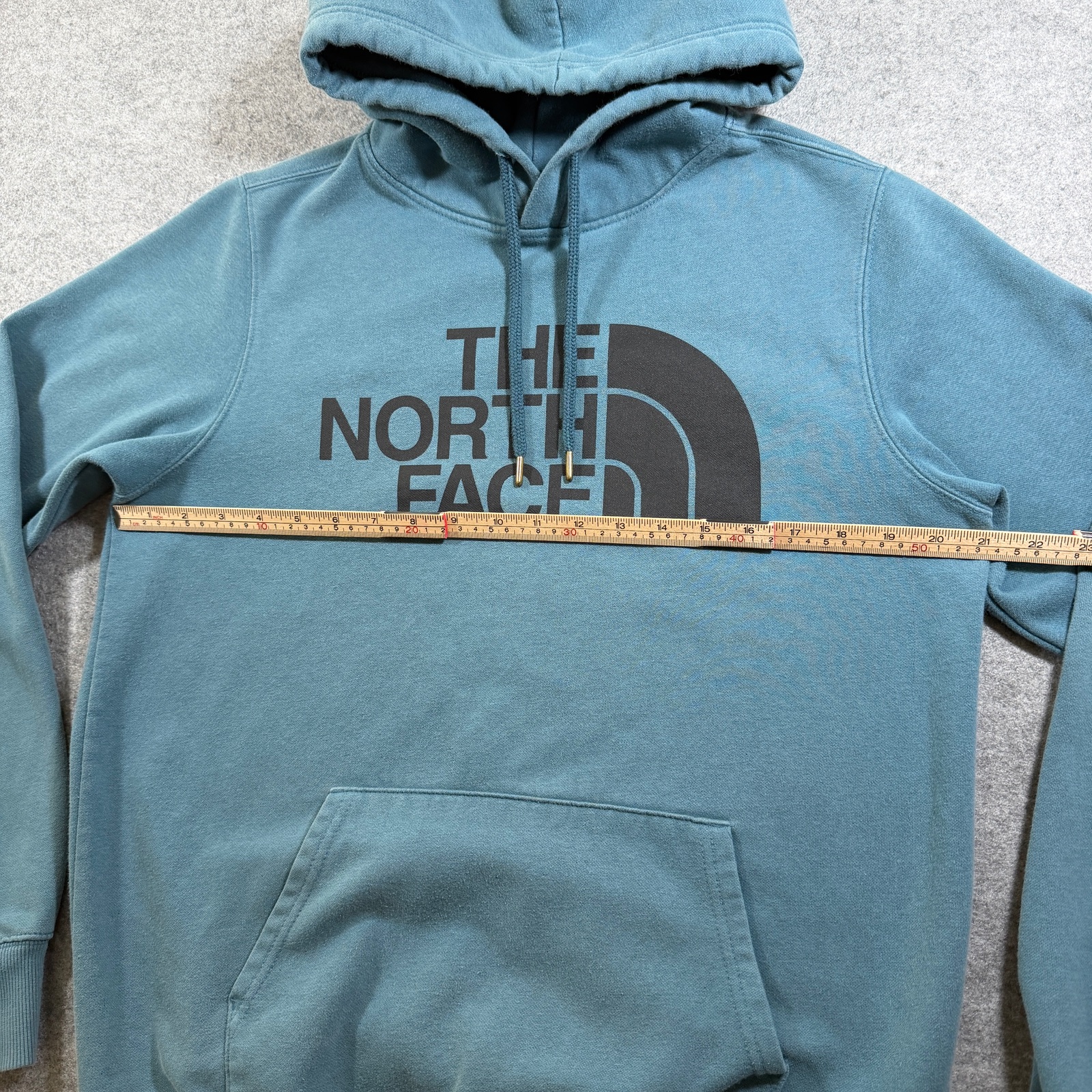 The North Face Half Dome Hoodie Mens M Teal Blue Pullover Drawstring Fleece thumbnail 7