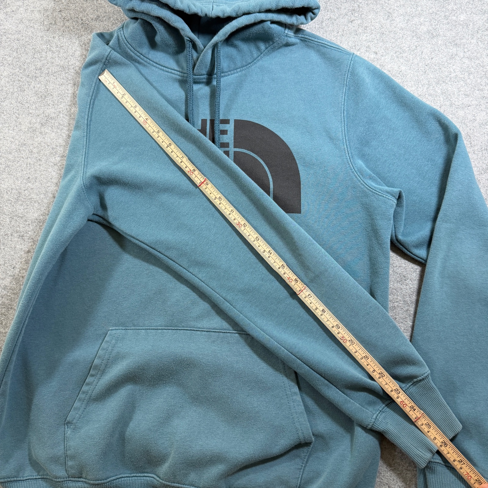 The North Face Half Dome Hoodie Mens M Teal Blue Pullover Drawstring Fleece thumbnail 8