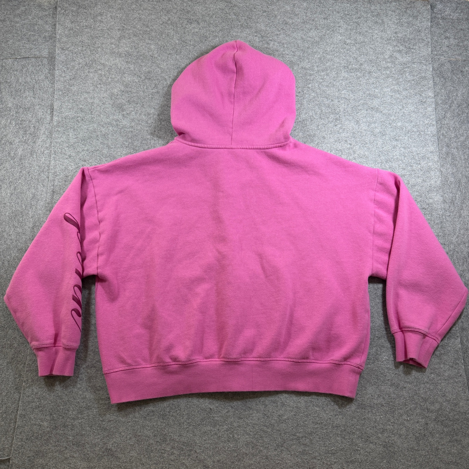 Victorias Secret PINK Cropped Logo Hoodie Womens L Full Zip Fleece Drop Shoulder thumbnail 2