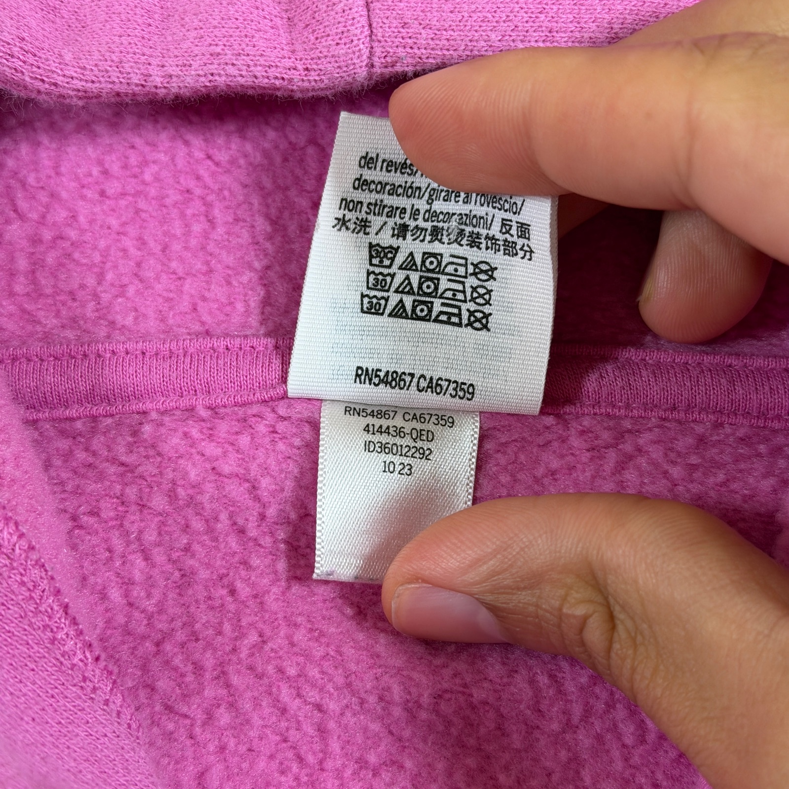 Victorias Secret PINK Cropped Logo Hoodie Womens L Full Zip Fleece Drop Shoulder thumbnail 9