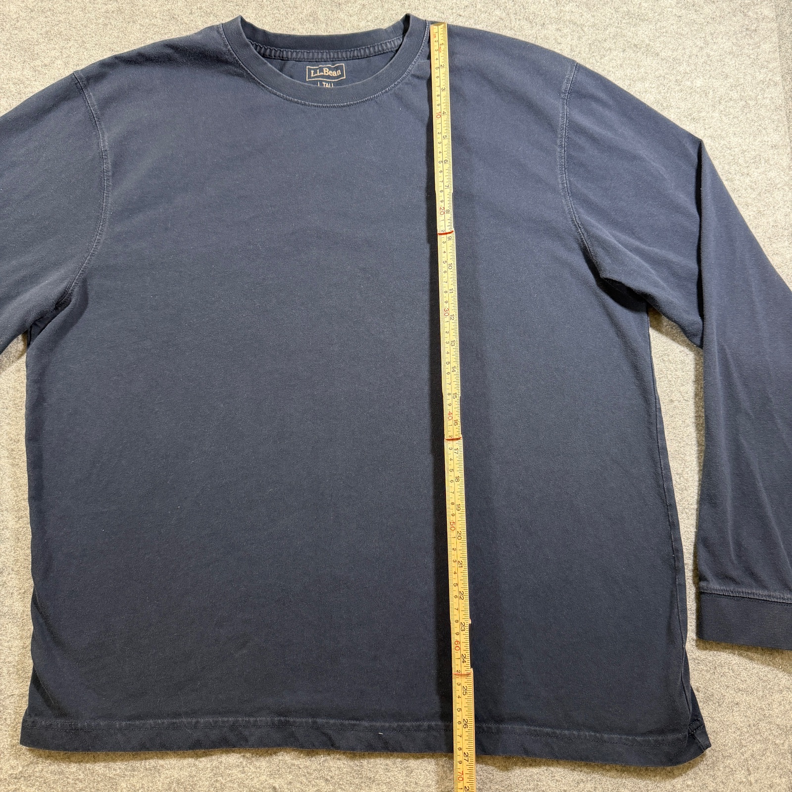 LL Bean Long Sleeve T Shirt Mens L Tall Navy Blue Cotton Crewneck Outdoor Casual thumbnail 6