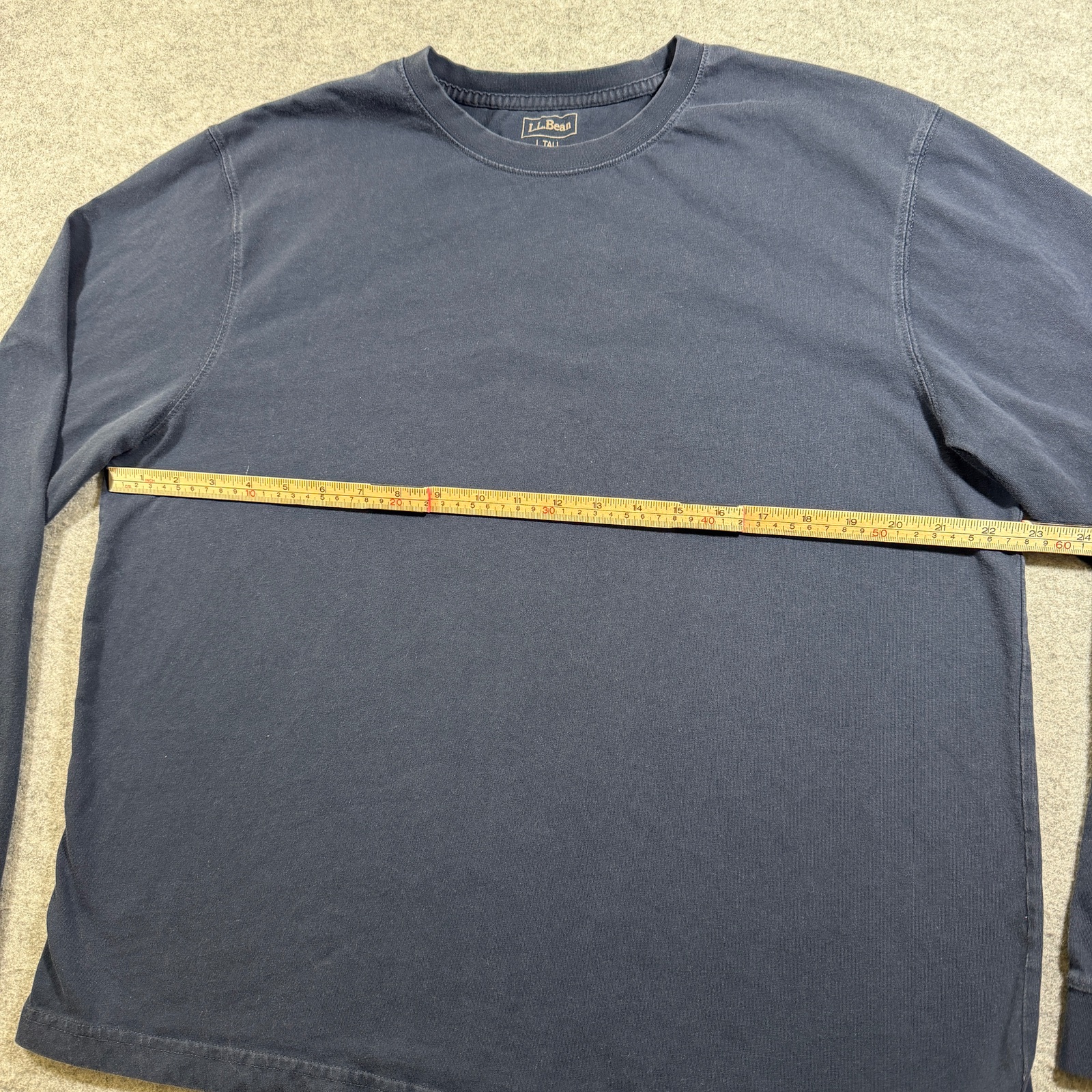LL Bean Long Sleeve T Shirt Mens L Tall Navy Blue Cotton Crewneck Outdoor Casual thumbnail 7