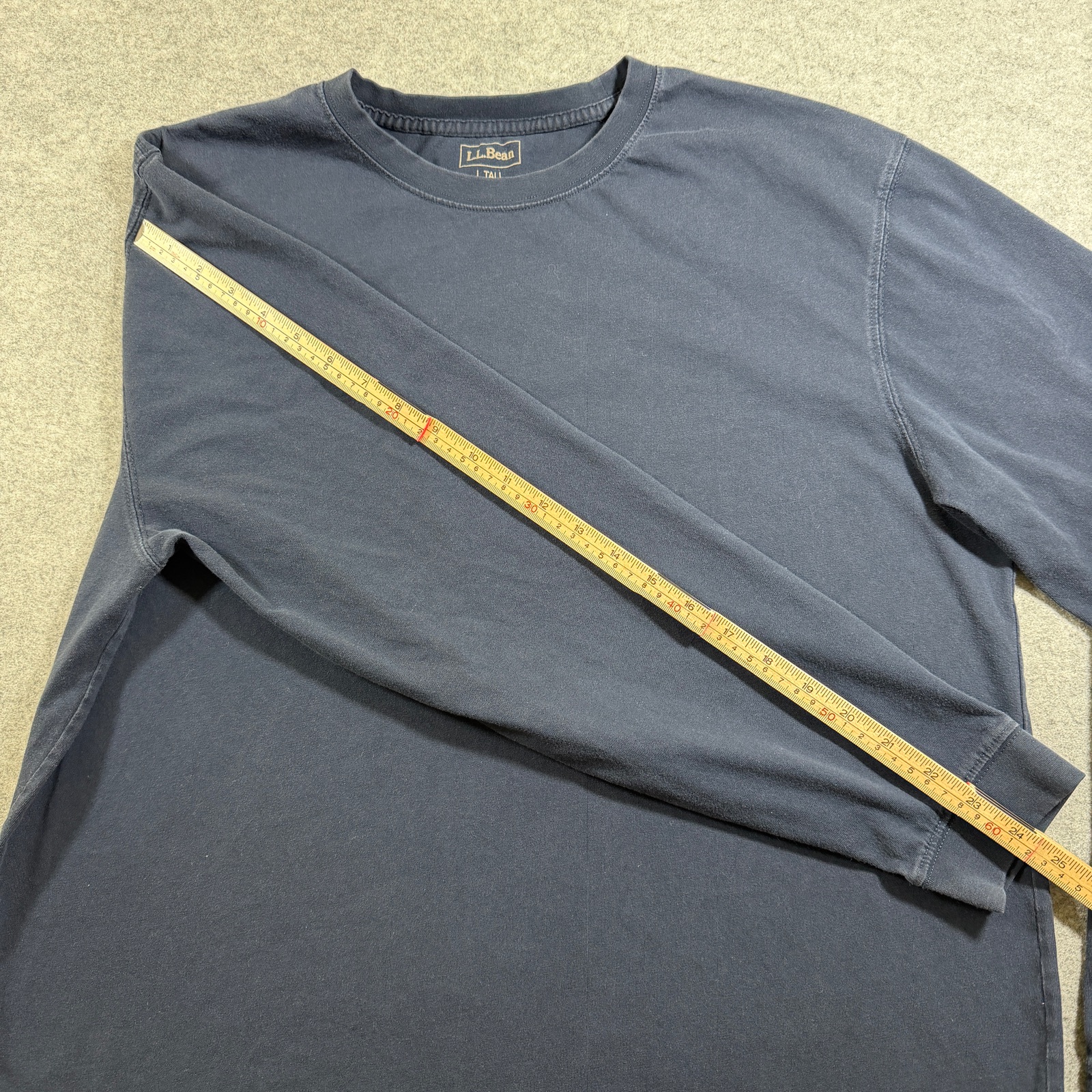 LL Bean Long Sleeve T Shirt Mens L Tall Navy Blue Cotton Crewneck Outdoor Casual thumbnail 8