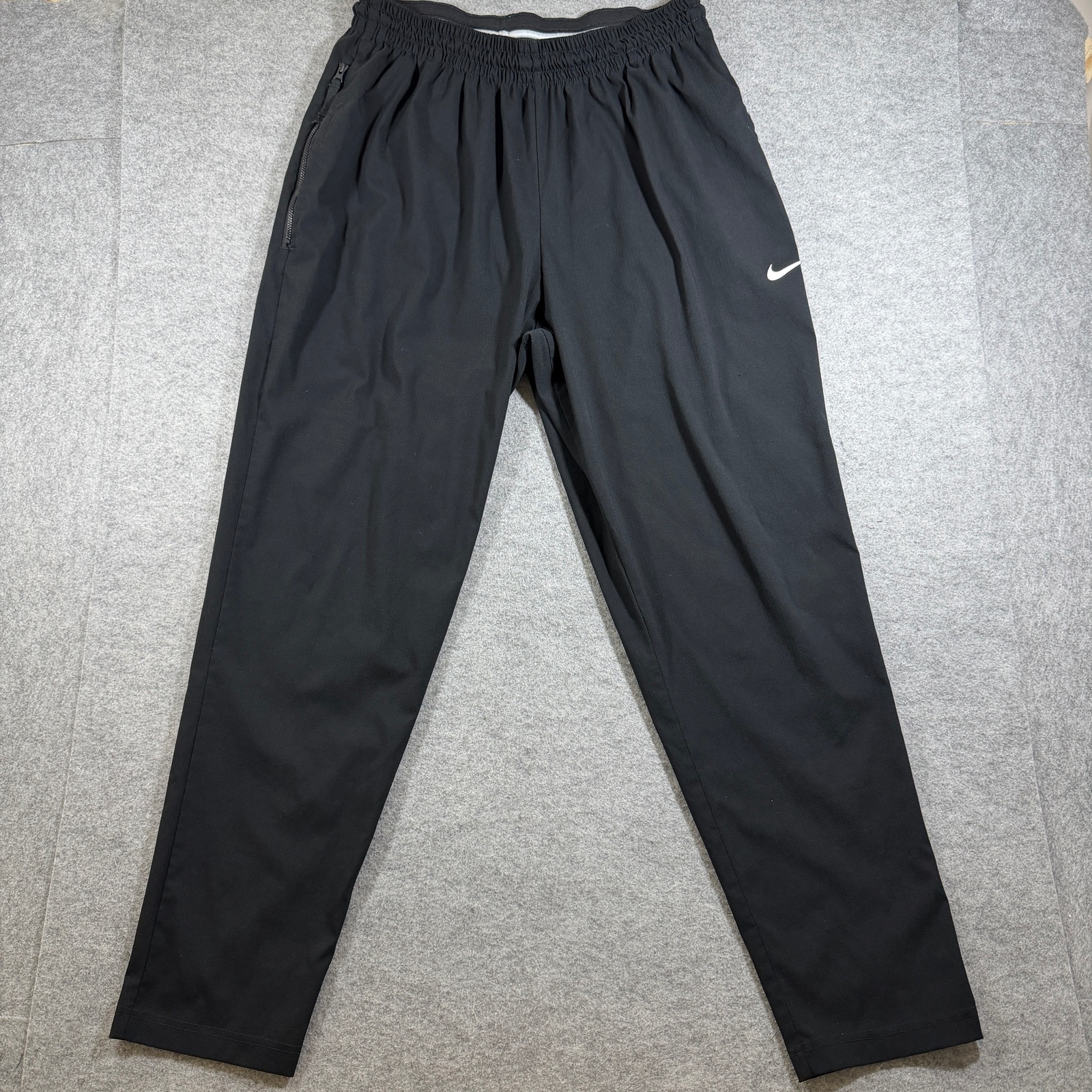 Nike Training Pants Mens XXL Black Stretch Loose Fit Zip Pocket Athletic Woven