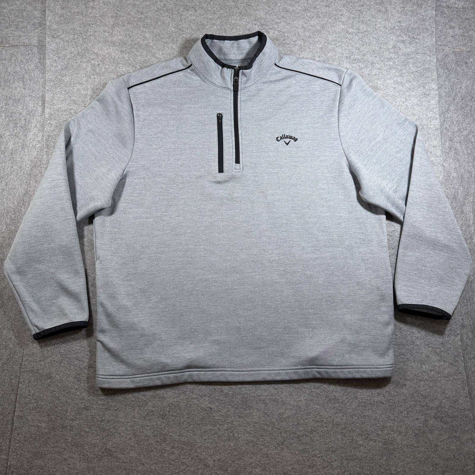Callaway 1/4 Zip Golf Pullover Men XL Gray Fleece Lined Cold Weather Performance