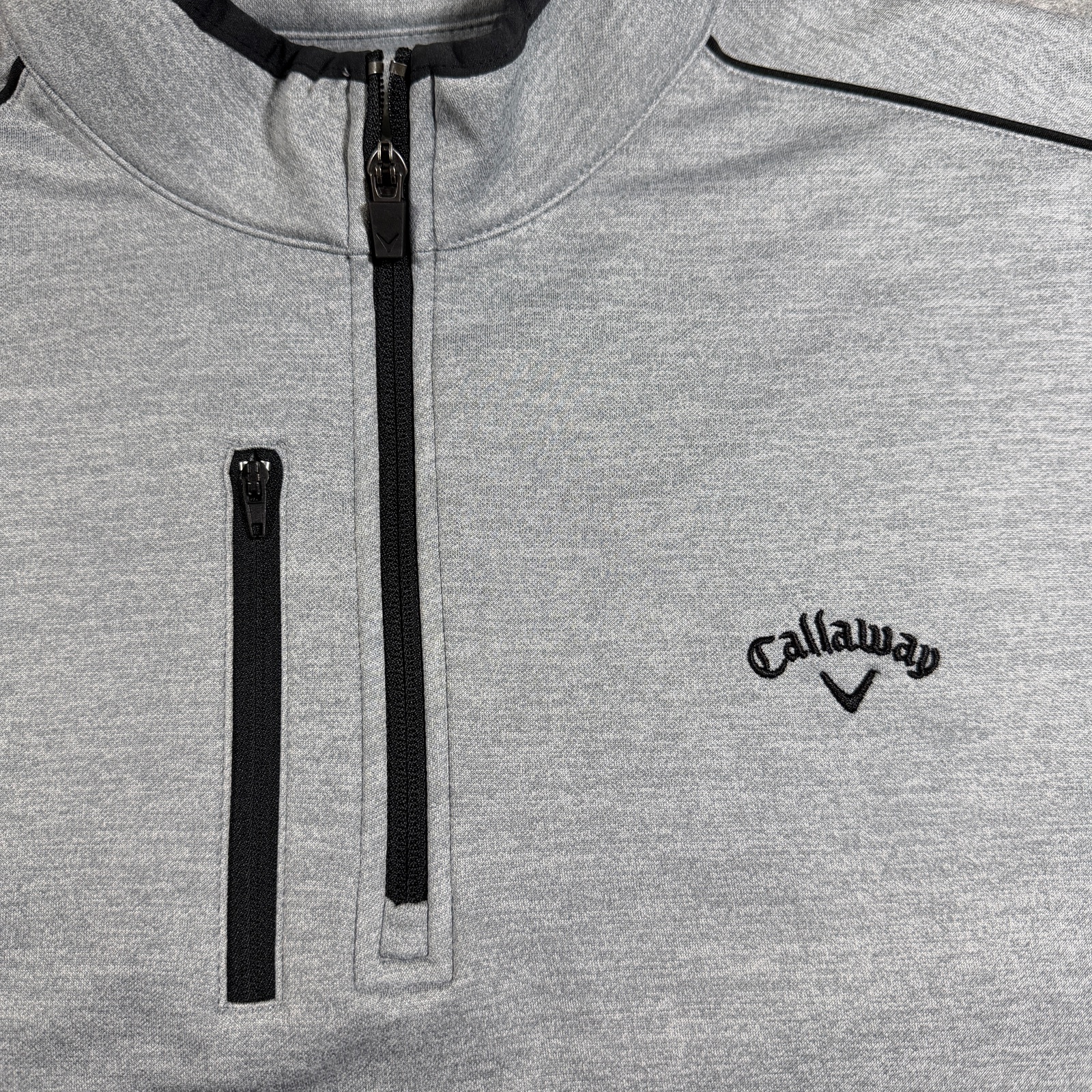 Callaway 1/4 Zip Golf Pullover Men XL Gray Fleece Lined Cold Weather Performance thumbnail 5