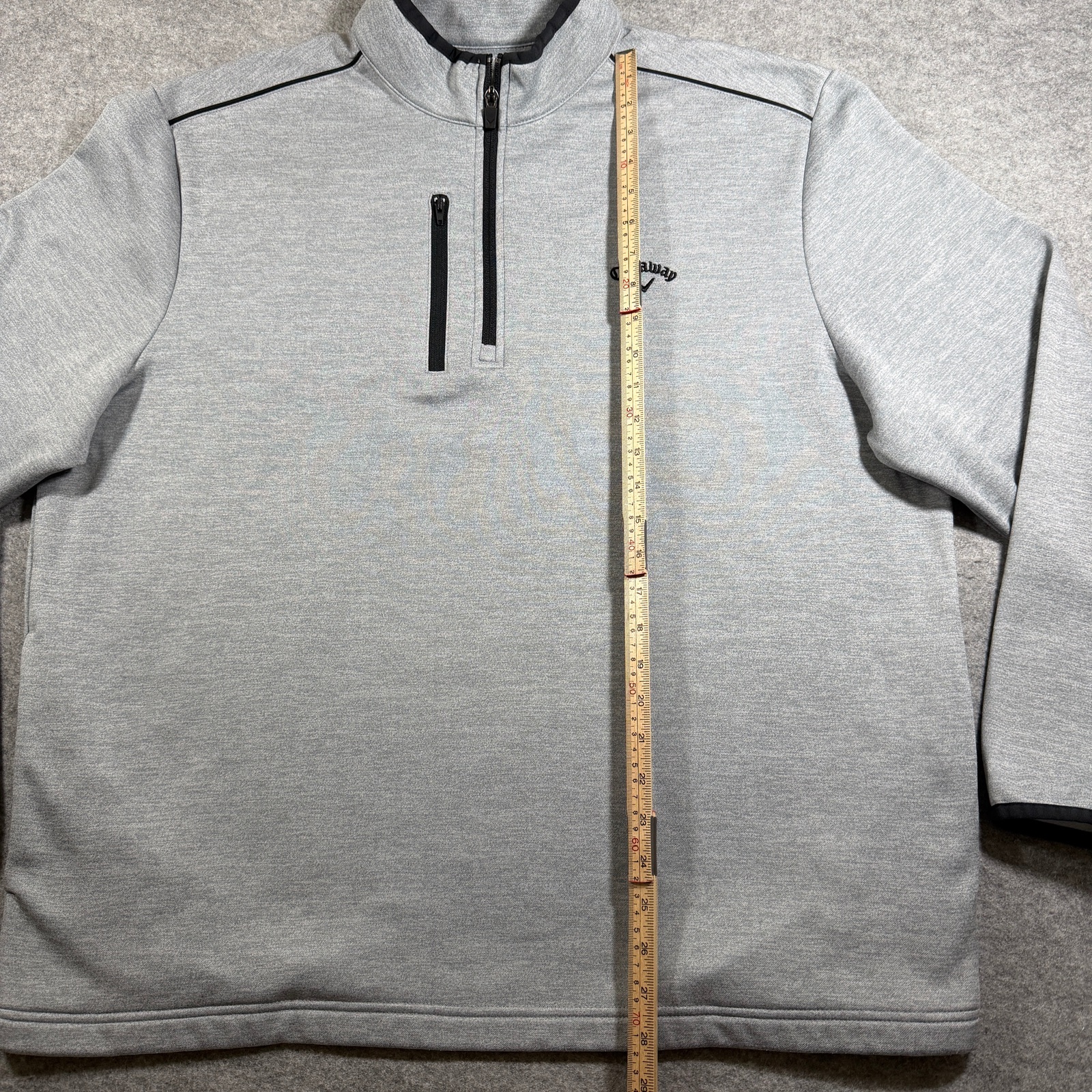 Callaway 1/4 Zip Golf Pullover Men XL Gray Fleece Lined Cold Weather Performance thumbnail 6