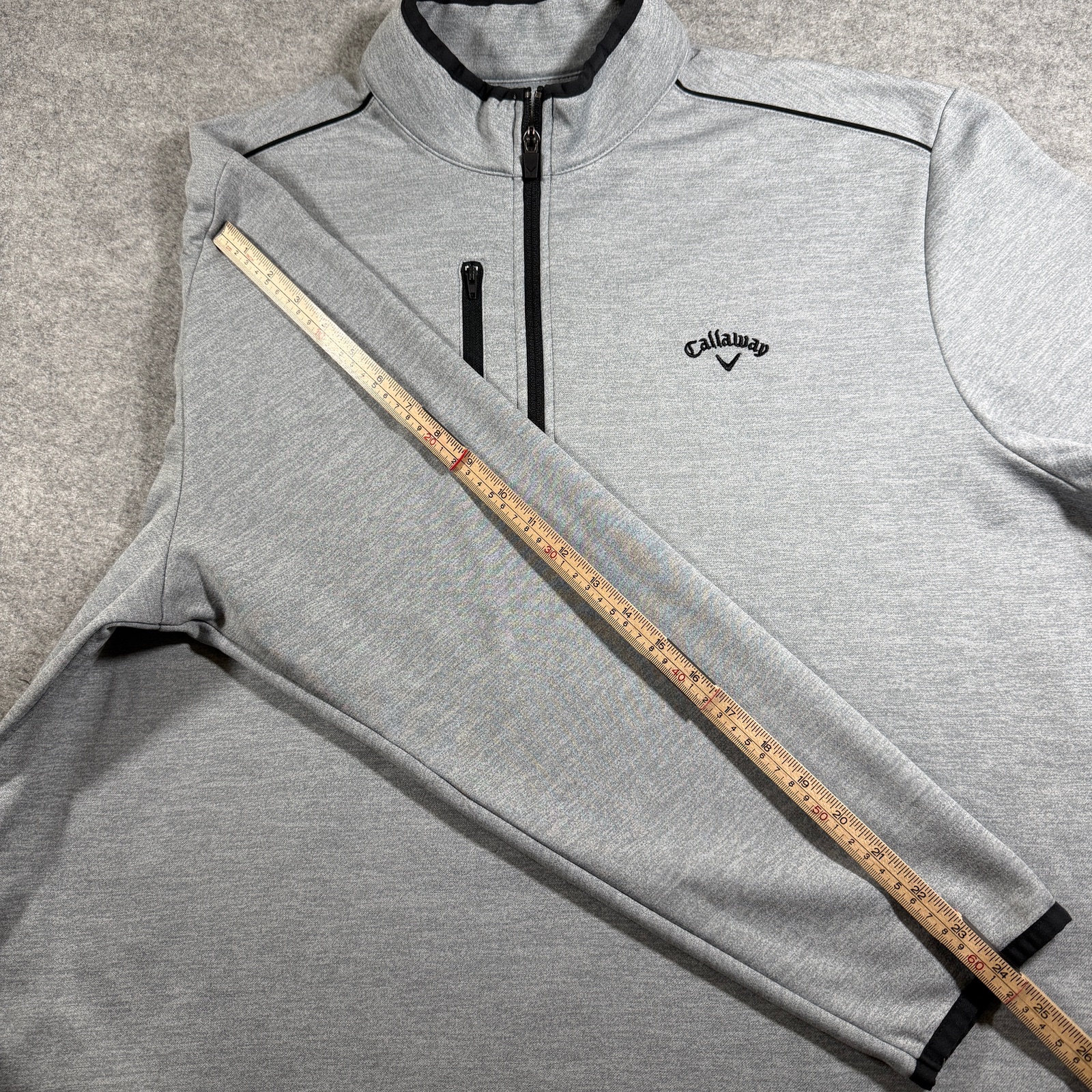 Callaway 1/4 Zip Golf Pullover Men XL Gray Fleece Lined Cold Weather Performance thumbnail 8