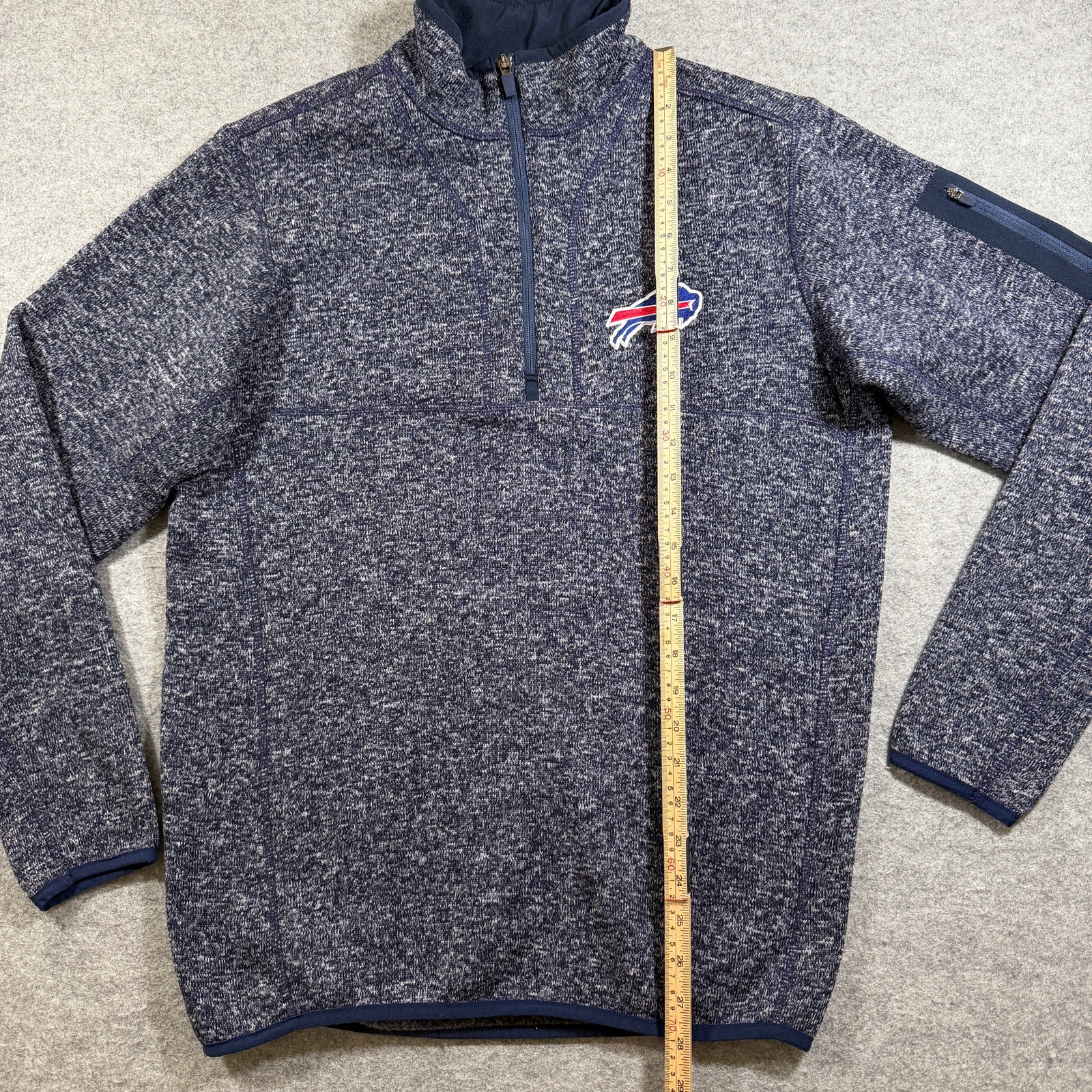 Antigua Buffalo Bills 1/4 Zip Pullover Mens M Navy Fleece NFL Zipper Pocket thumbnail 6
