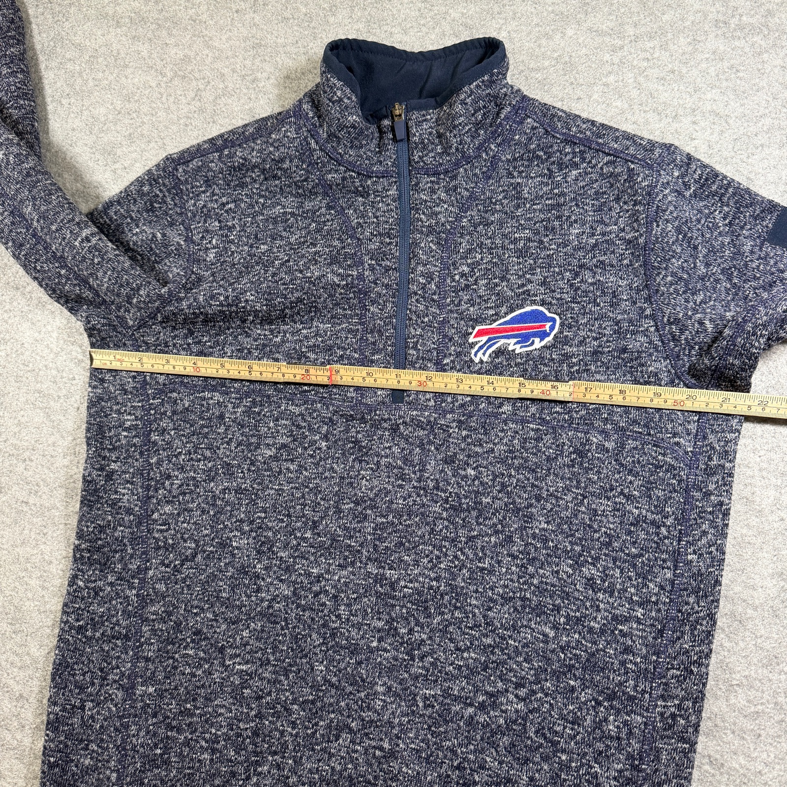Antigua Buffalo Bills 1/4 Zip Pullover Mens M Navy Fleece NFL Zipper Pocket thumbnail 7