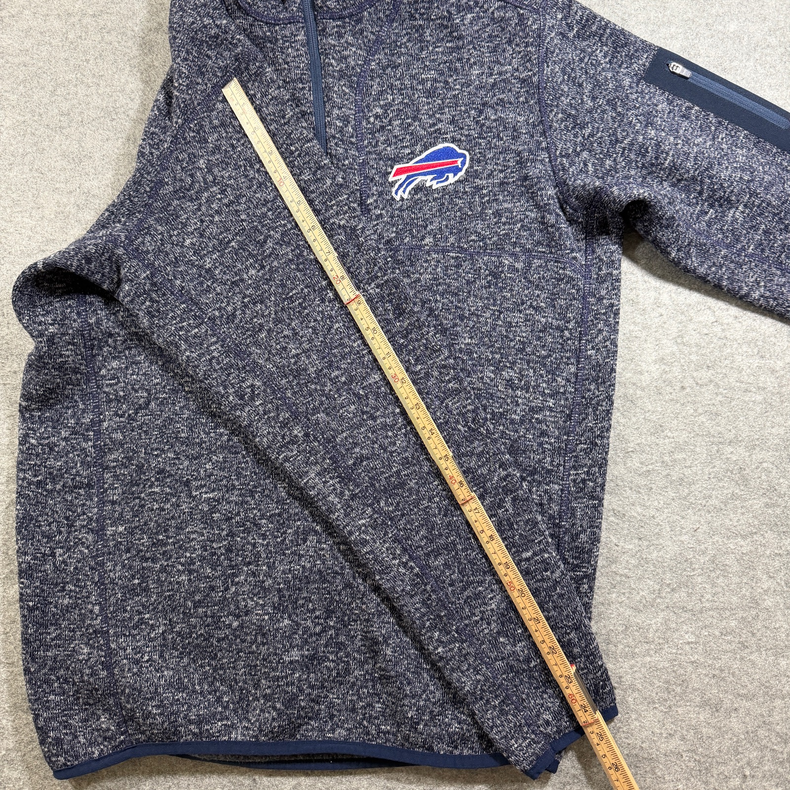 Antigua Buffalo Bills 1/4 Zip Pullover Mens M Navy Fleece NFL Zipper Pocket thumbnail 8