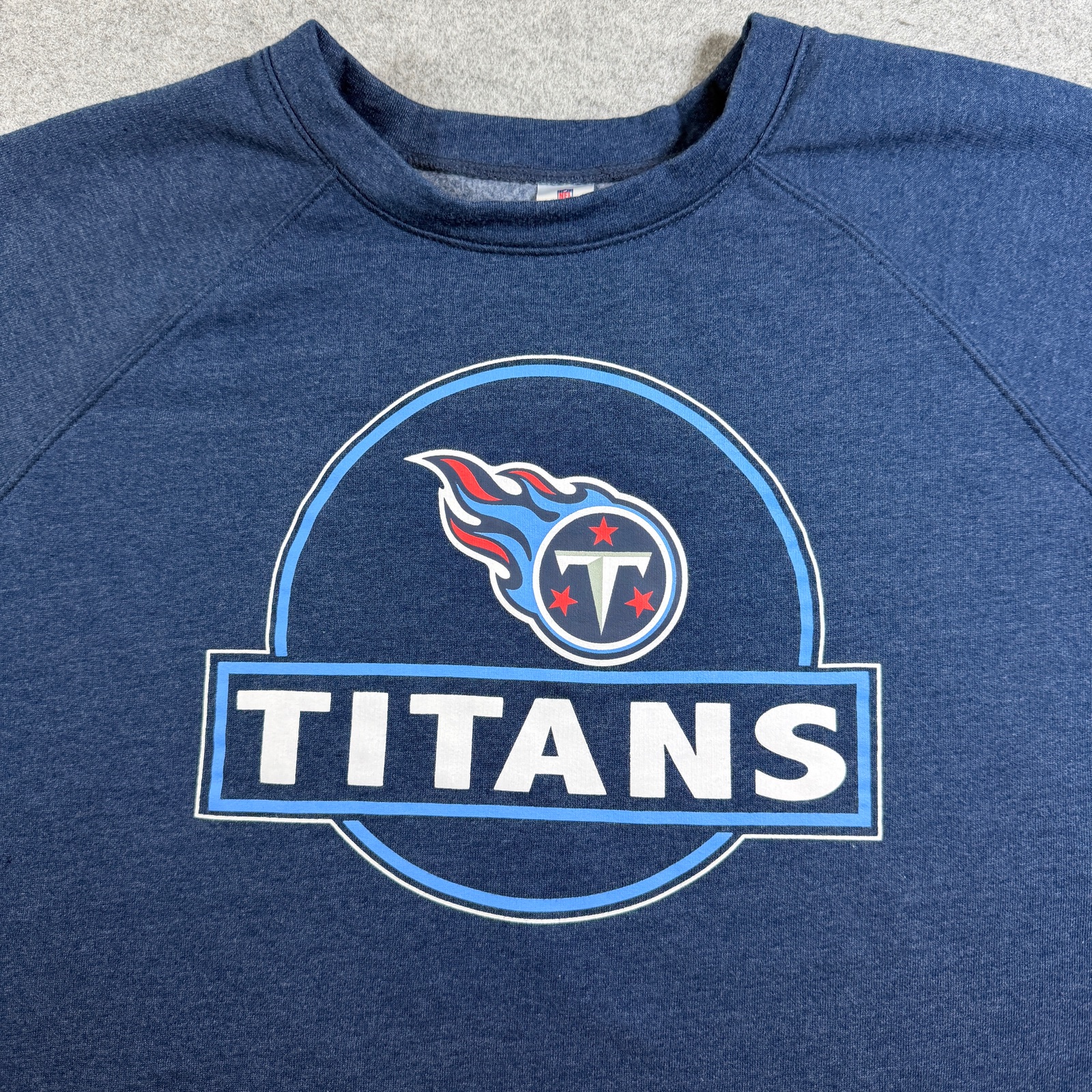 NFL Team Apparel Sweatshirt Womens XL Navy Tennessee Titans Crew Neck Raglan thumbnail 3