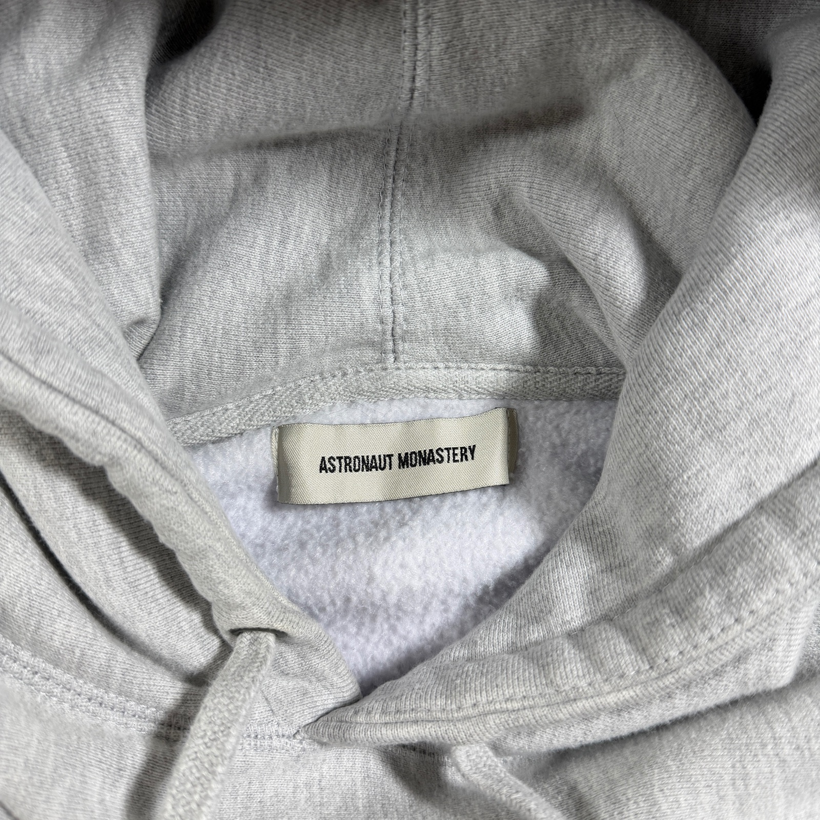 Astronaut Monastery Hoodie Mens S Gray Graphic Streetwear Pullover Heavyweight thumbnail 5
