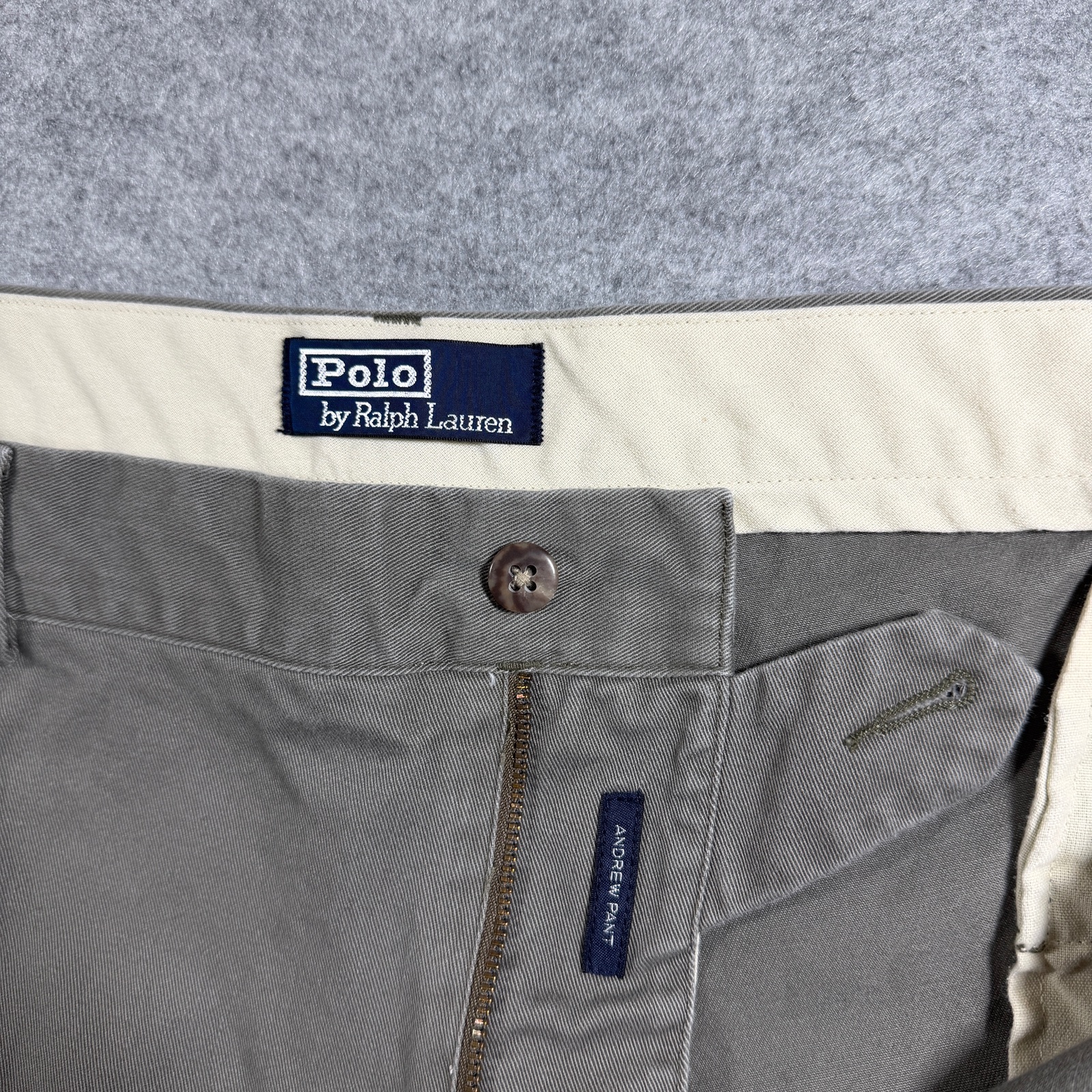Vintage 90s Polo Ralph Lauren Andrew Pants Mens 48x32 Olive Pleated Cotton Chino thumbnail 4