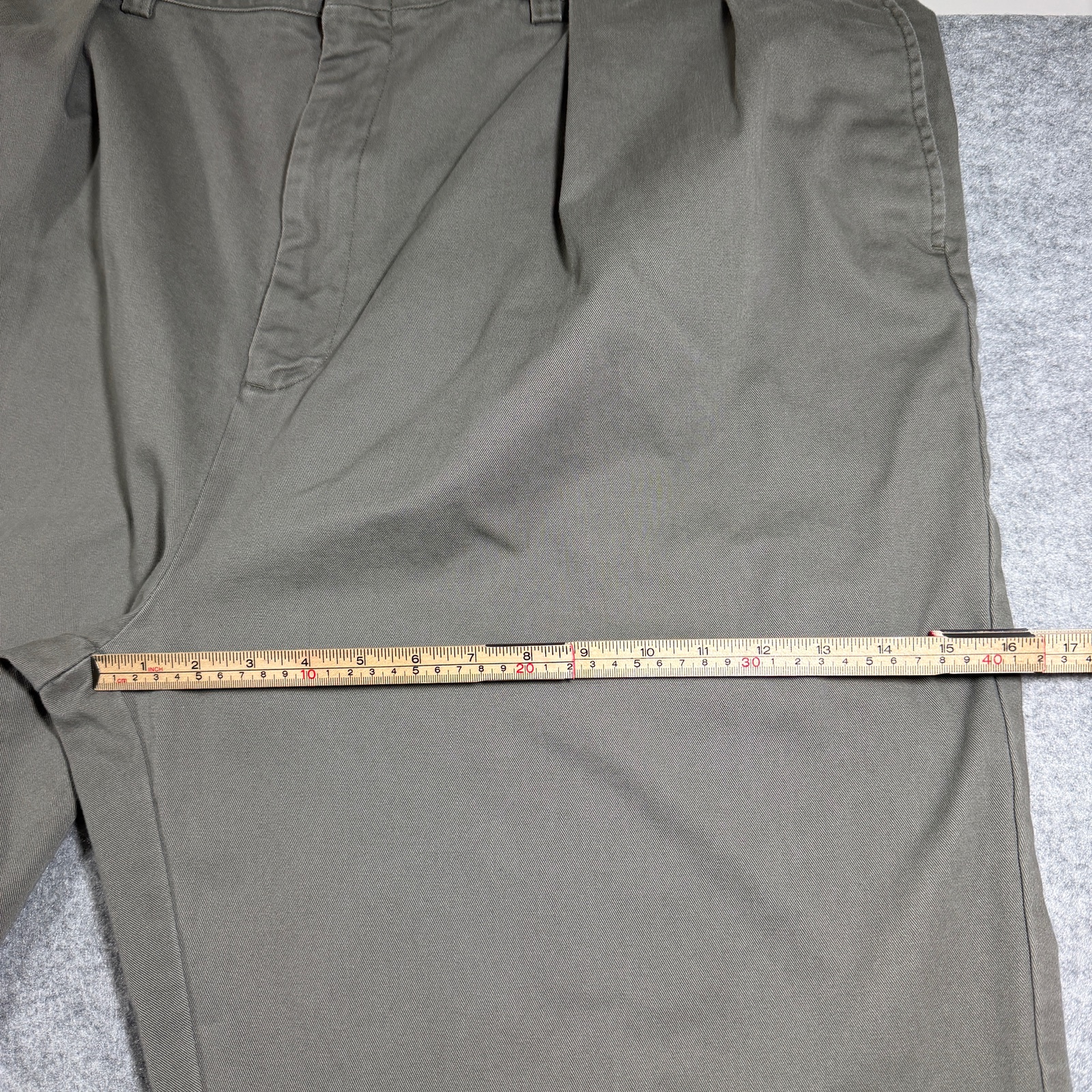 Vintage 90s Polo Ralph Lauren Andrew Pants Mens 48x32 Olive Pleated Cotton Chino thumbnail 9