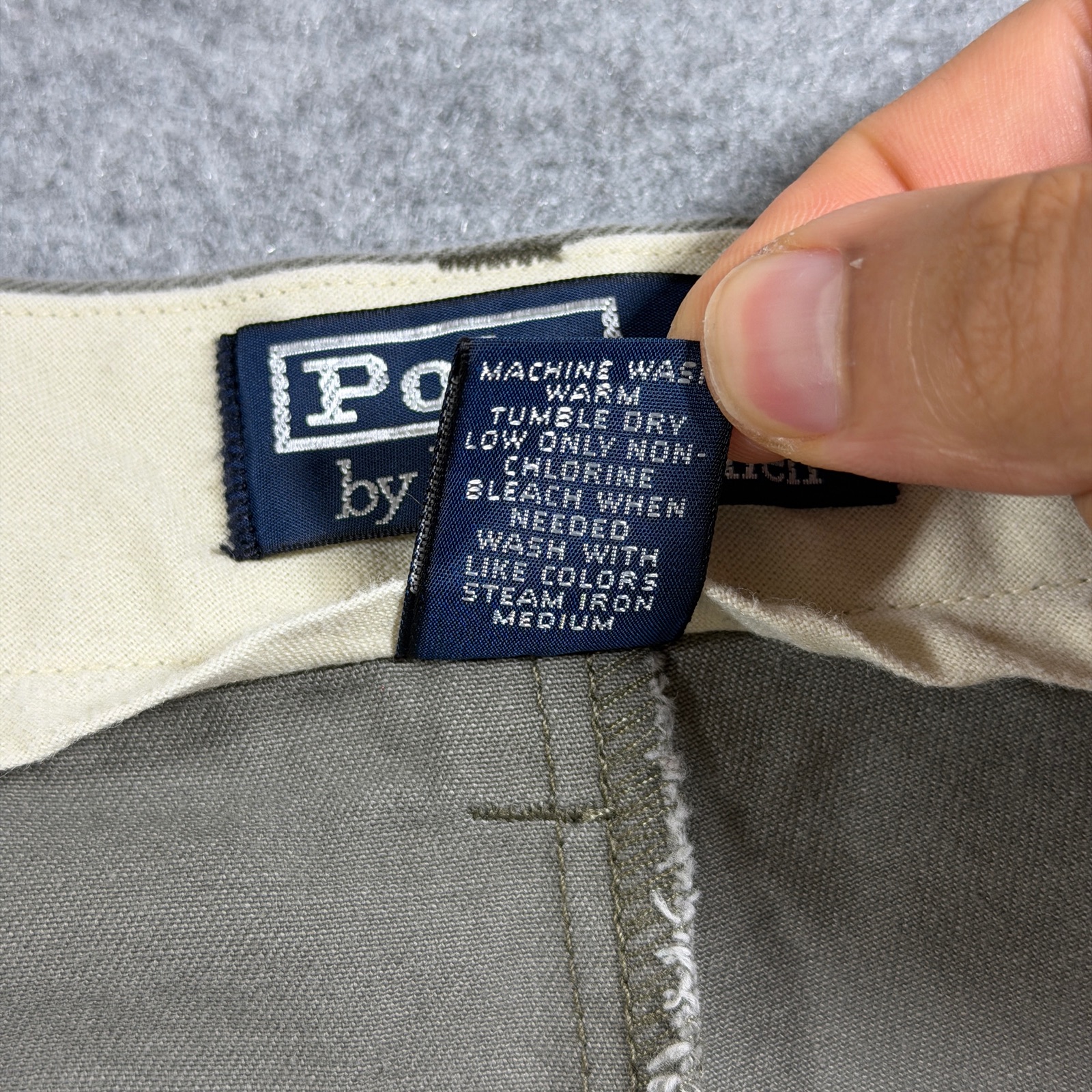 Vintage 90s Polo Ralph Lauren Andrew Pants Mens 48x32 Olive Pleated Cotton Chino thumbnail 13