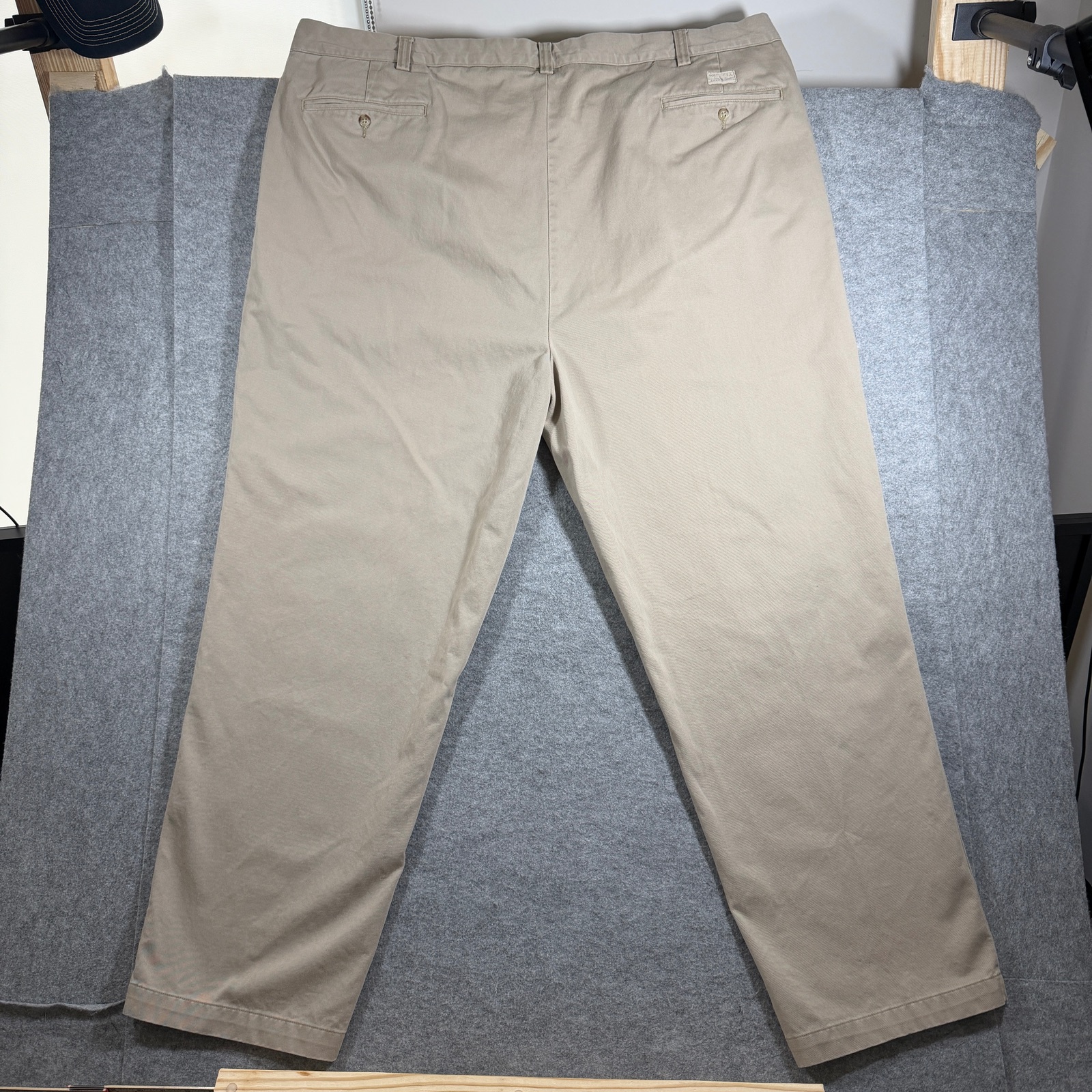 Vintage 90s Polo Ralph Lauren Andrew Pants Mens 48x32 Khaki Pleated Cotton Chino thumbnail 2