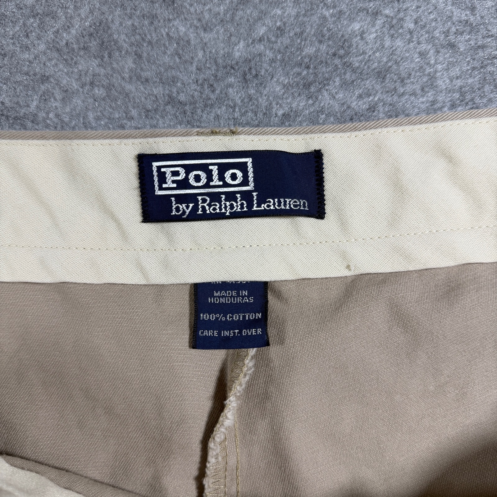 Vintage 90s Polo Ralph Lauren Andrew Pants Mens 48x32 Khaki Pleated Cotton Chino thumbnail 3
