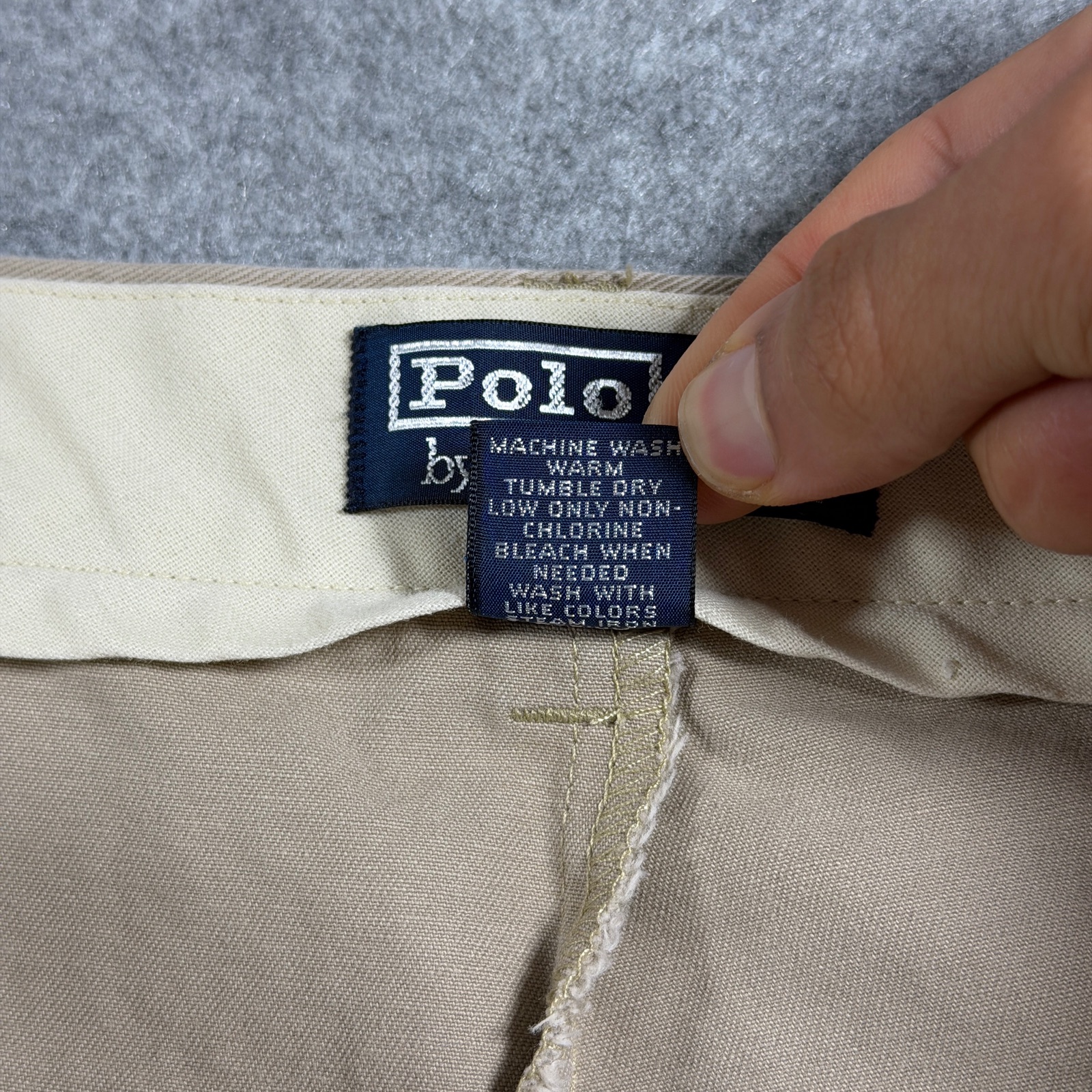 Vintage 90s Polo Ralph Lauren Andrew Pants Mens 48x32 Khaki Pleated Cotton Chino thumbnail 11