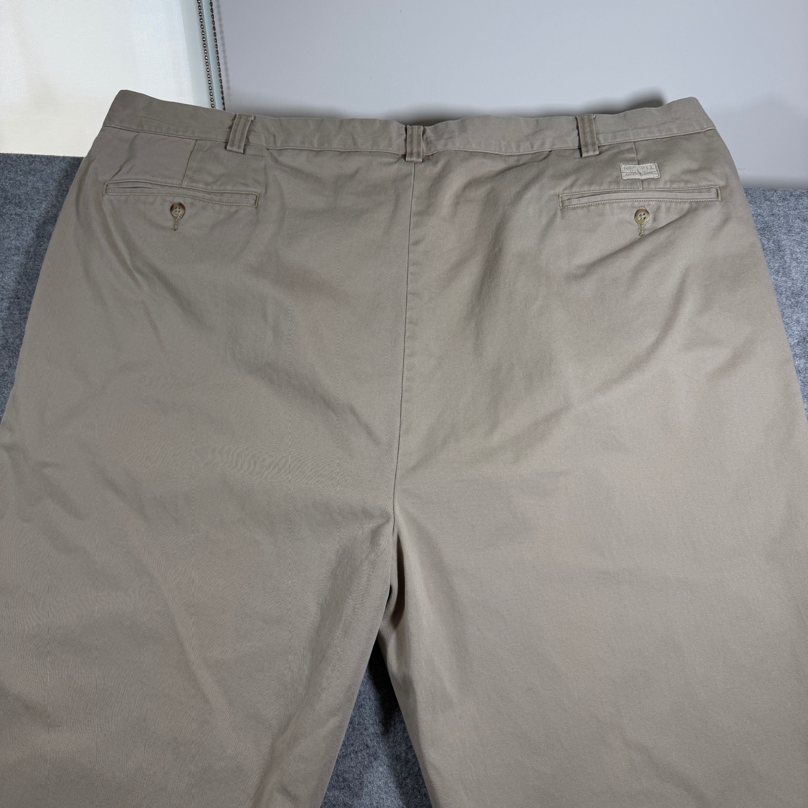 Vintage 90s Polo Ralph Lauren Andrew Pants Mens 48x32 Khaki Pleated Cotton Chino thumbnail 13