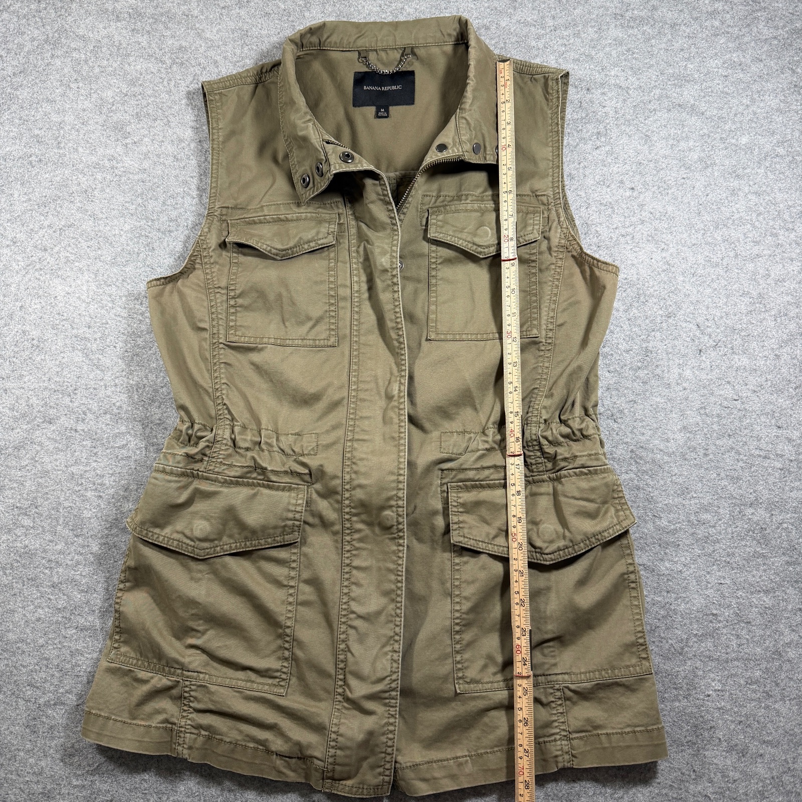 Banana Republic Utility Vest Womens M Olive Green Cotton Safari Field Jacket thumbnail 6