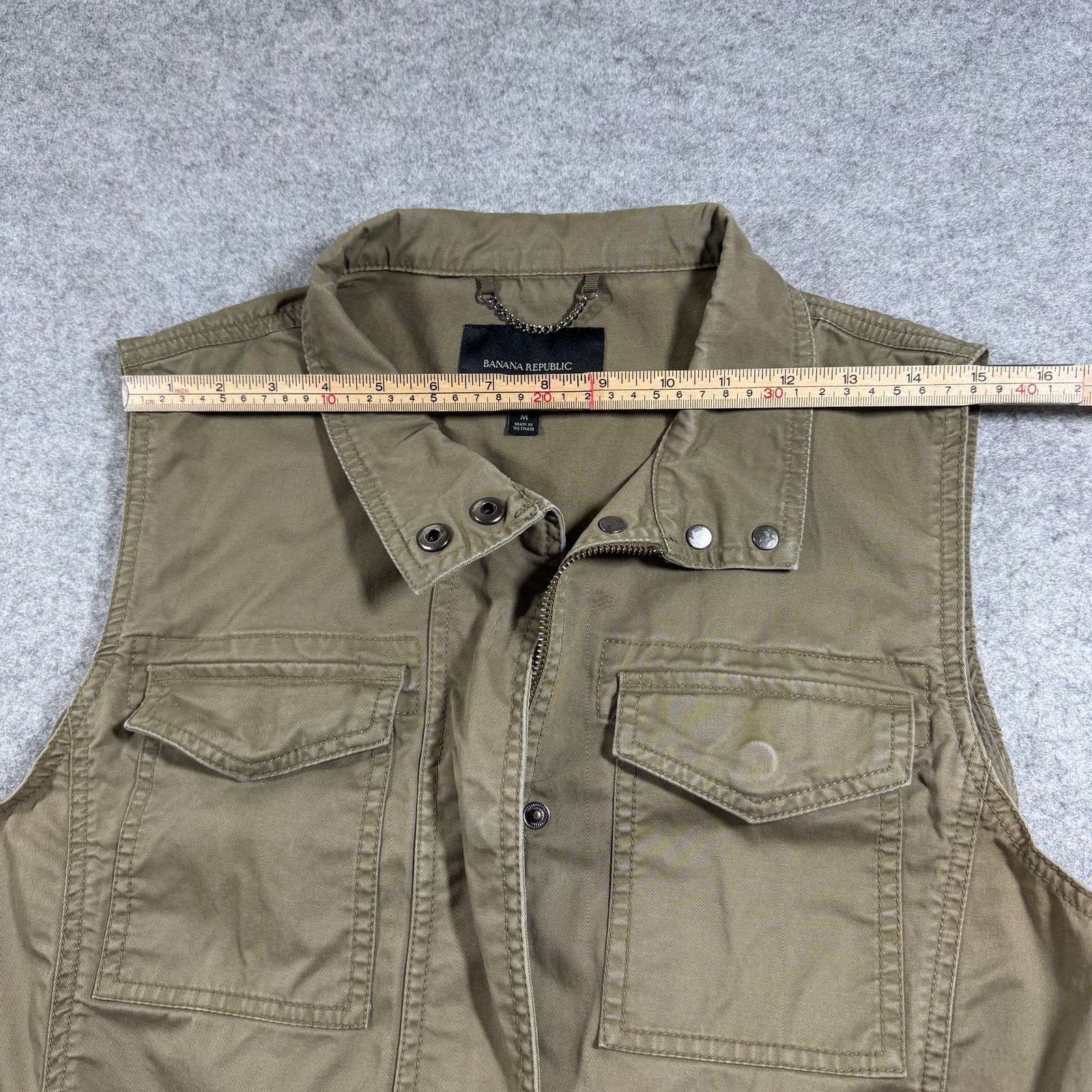 Banana Republic Utility Vest Womens M Olive Green Cotton Safari Field Jacket thumbnail 7