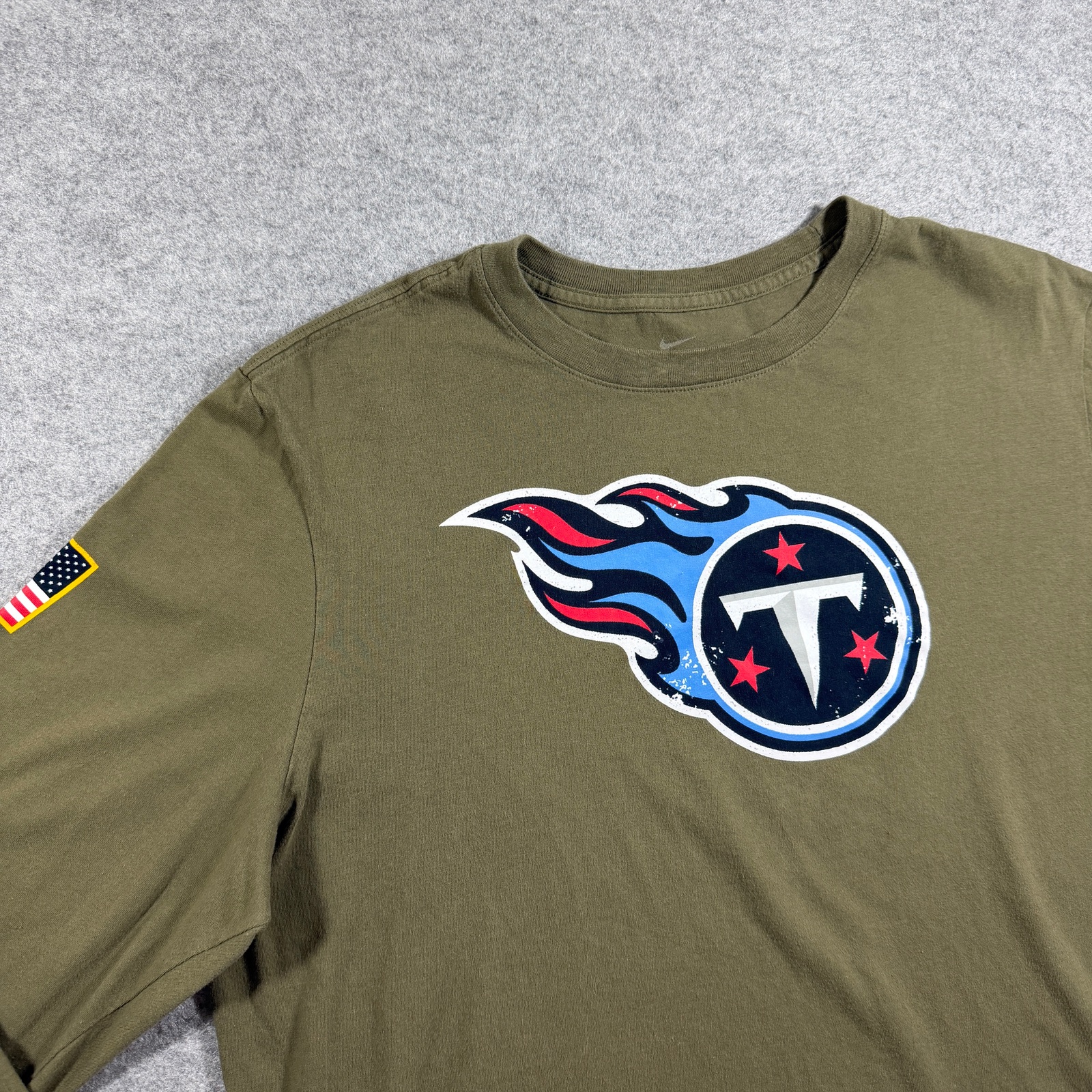 Nike Tennessee Titans Long Sleeve Shirt Mens XL Olive Salute To Army Service NFL thumbnail 4