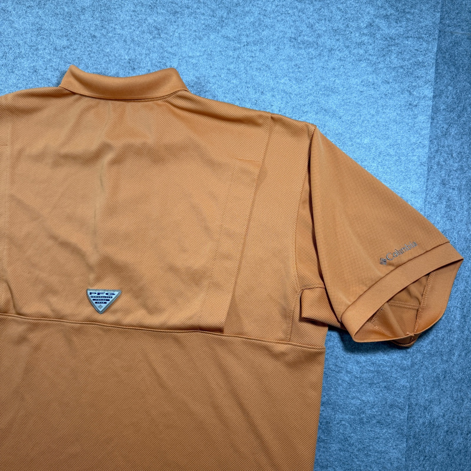 Columbia PFG Polo Shirt Mens XXL Orange Mesh Vented Performance Fishing Gear thumbnail 3