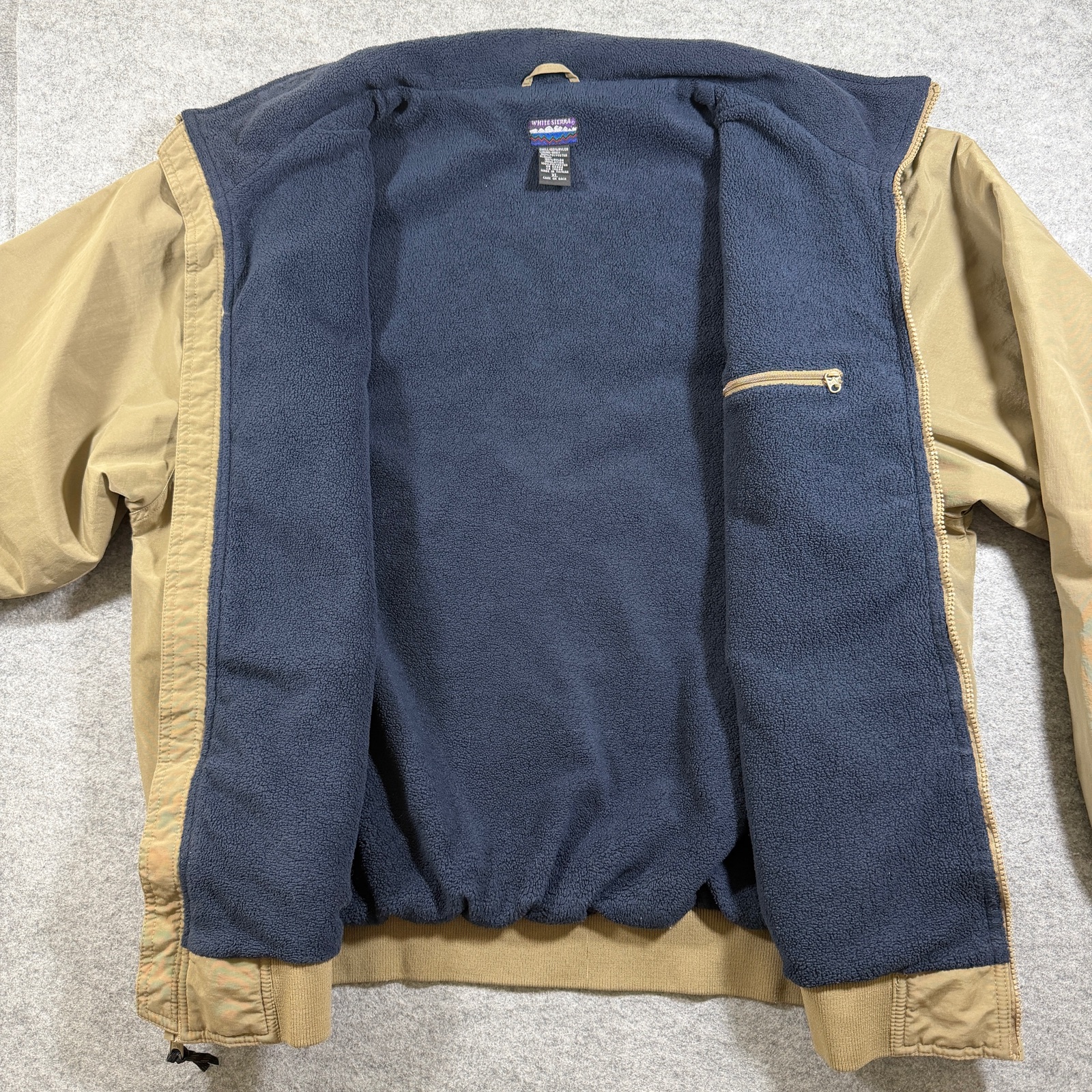 Vintage White Sierra Jacket Mens XL Tan Fleece Lined Water Resistant Hiking thumbnail 4