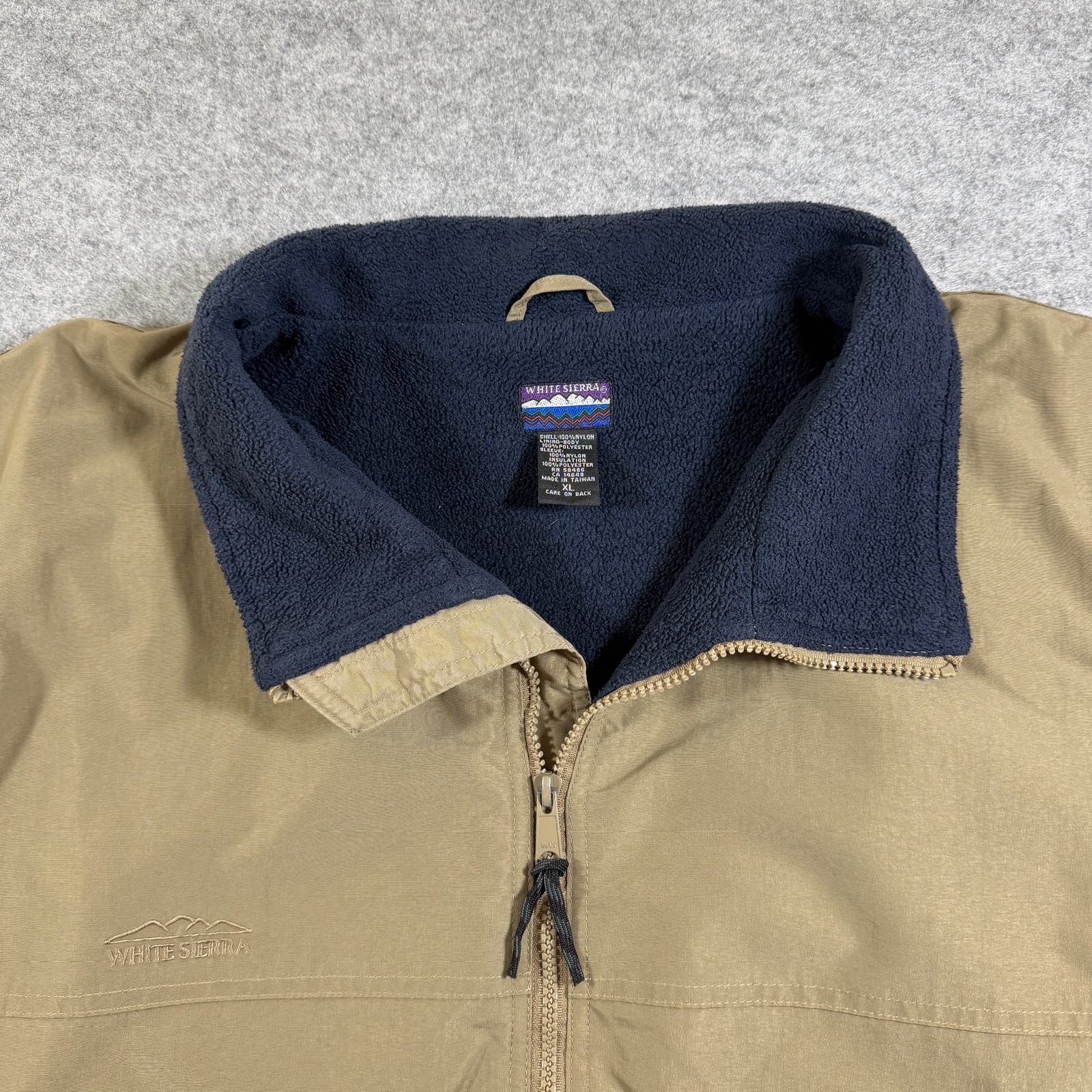 Vintage White Sierra Jacket Mens XL Tan Fleece Lined Water Resistant Hiking thumbnail 11