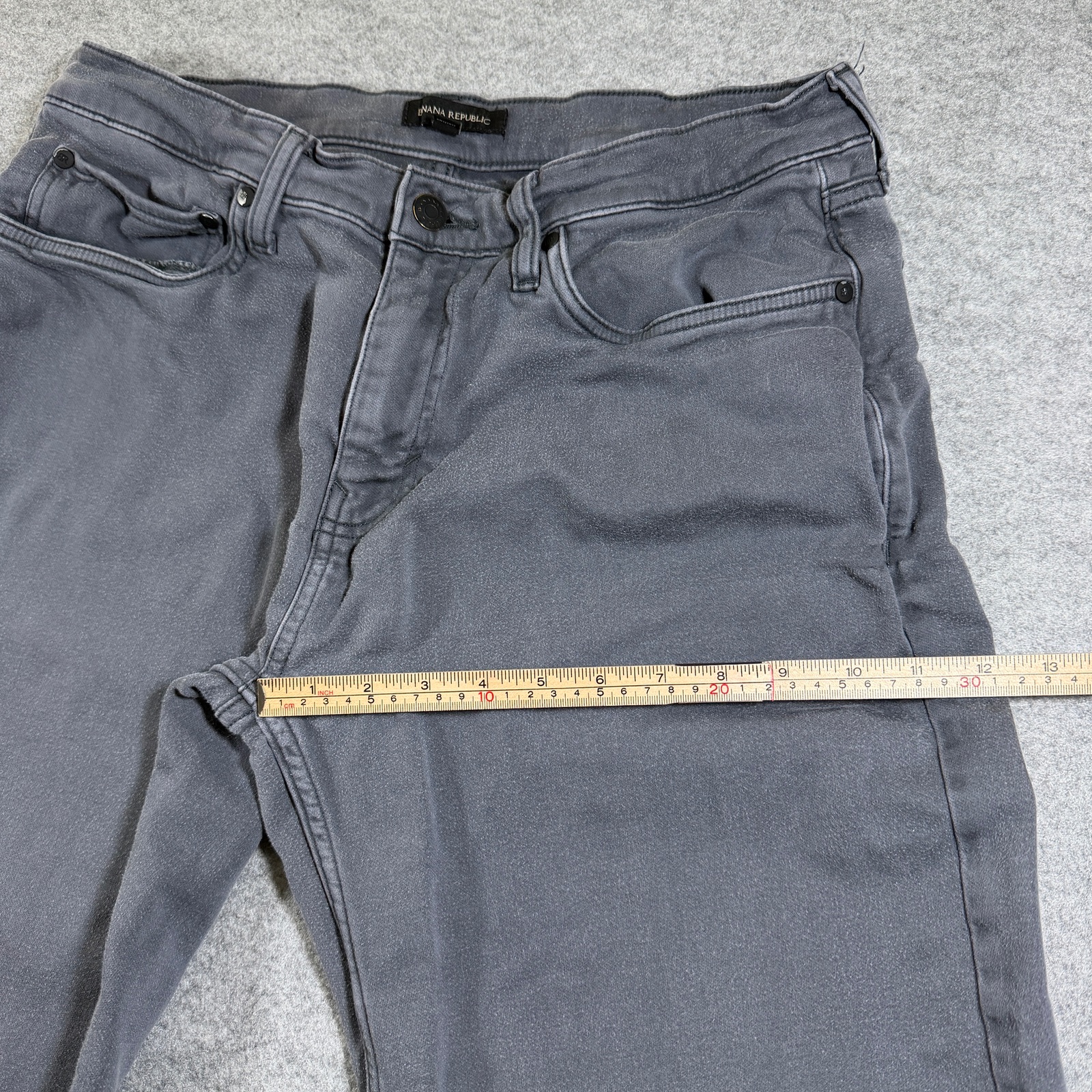 Banana Republic Twill Jeans Mens 34x30 Gray Faded Slim Straight Cotton Pants thumbnail 8