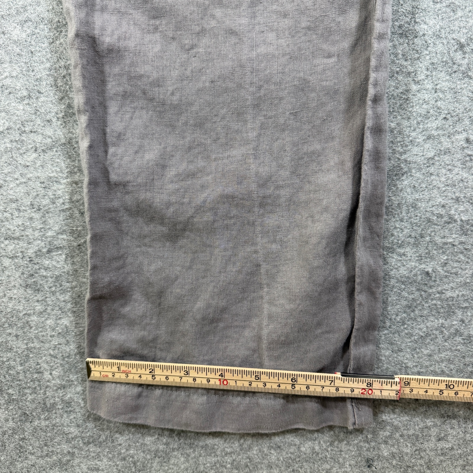 Tahari 100% Linen Pants Womens 6 Gray High Rise Belted Dress Trousers Summer thumbnail 9
