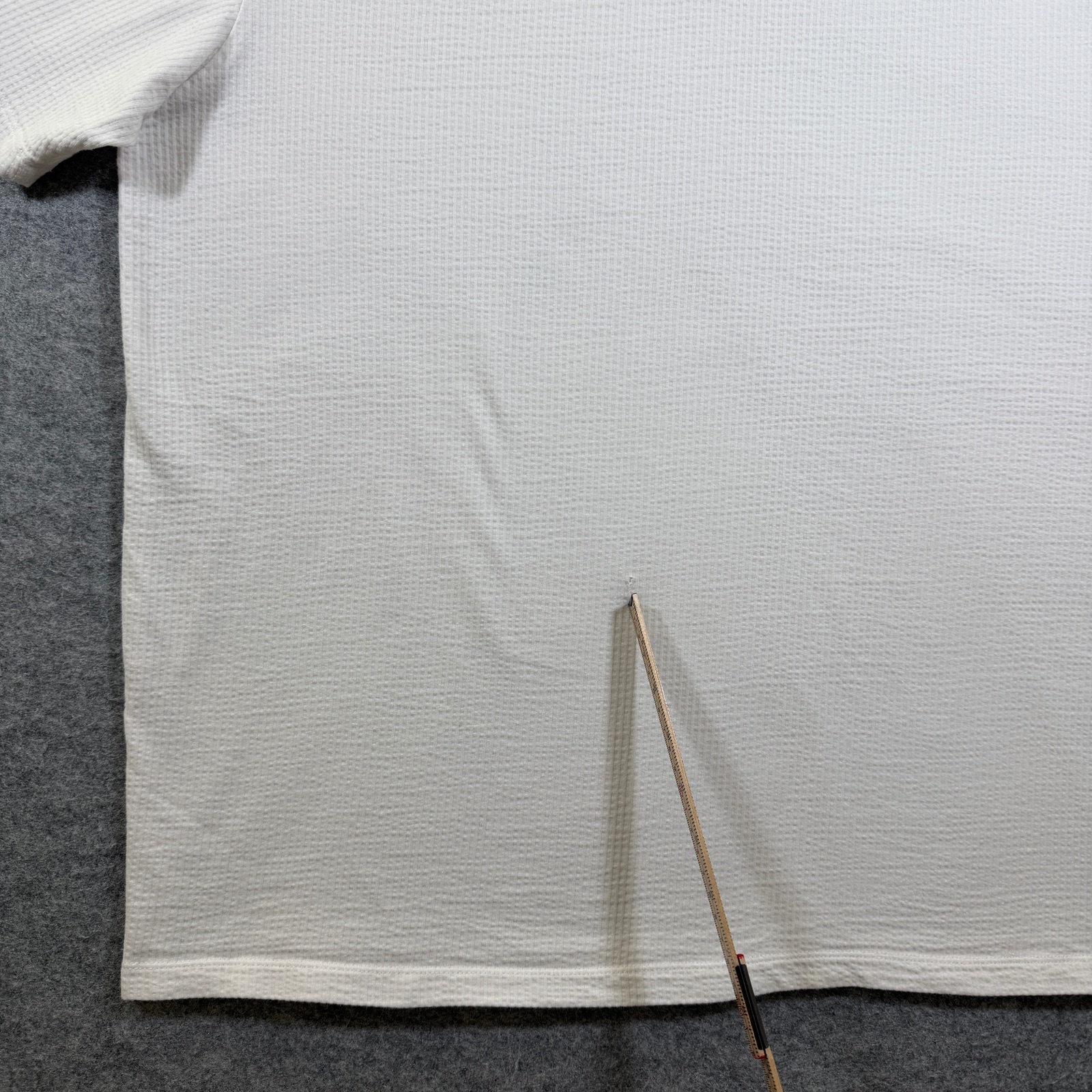 Scotch & Soda Waffle Knit T Shirt Mens XL White Ringer Collar Logo Patch thumbnail 5