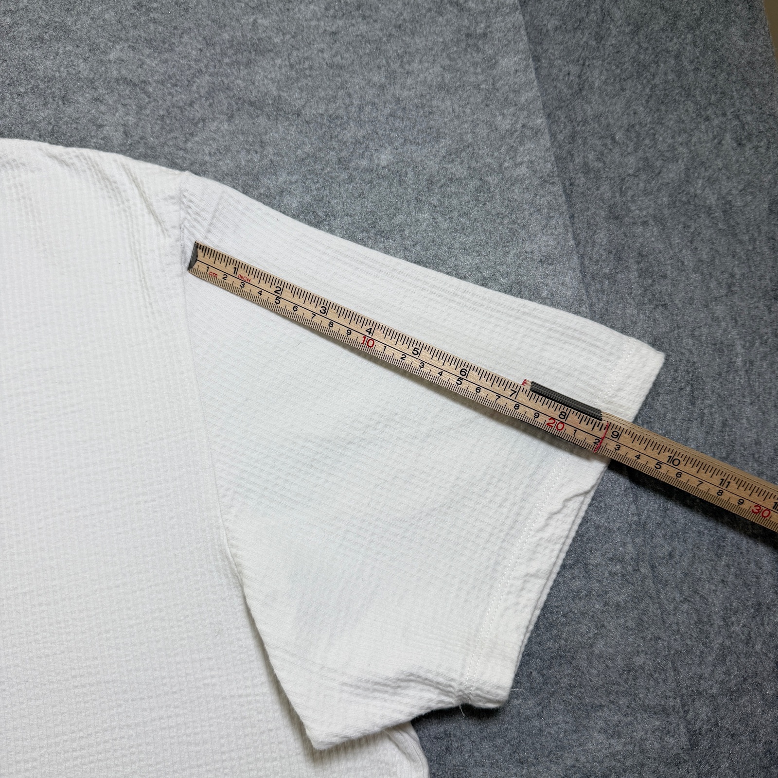 Scotch & Soda Waffle Knit T Shirt Mens XL White Ringer Collar Logo Patch thumbnail 8