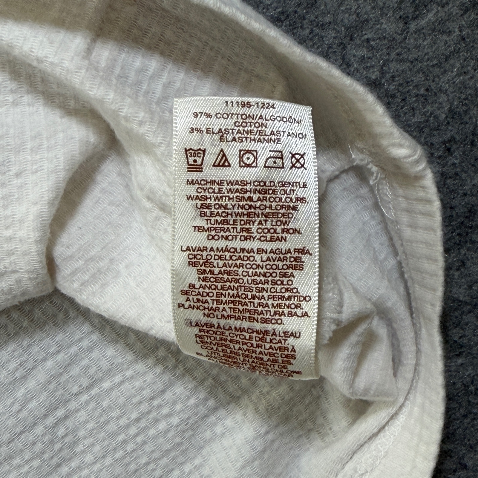 Scotch & Soda Waffle Knit T Shirt Mens XL White Ringer Collar Logo Patch thumbnail 11