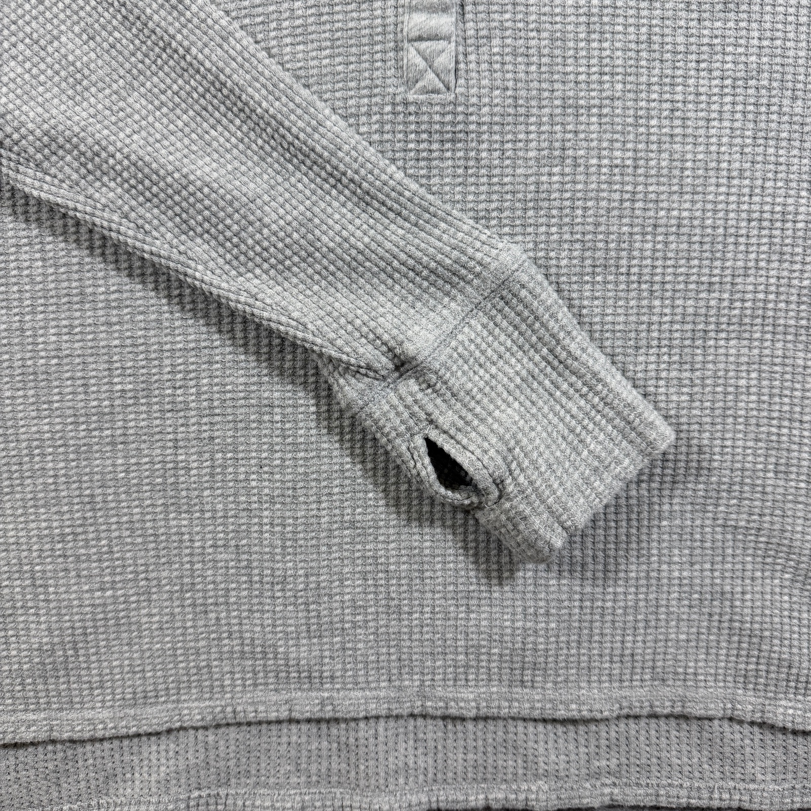 OFFLINE by Aerie Waffle Henley Top Womens S Gray Boxy Thumbhole Lounge Active thumbnail 4