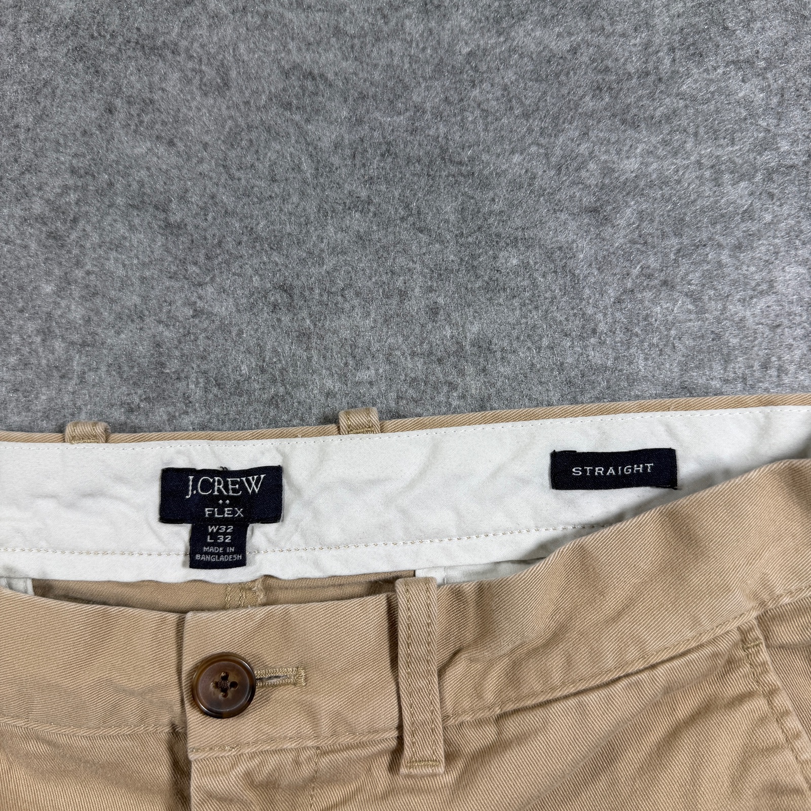 J.Crew Flex Chino Pants Mens 32x32 Khaki Straight Fit Stretch Cotton Preppy thumbnail 3