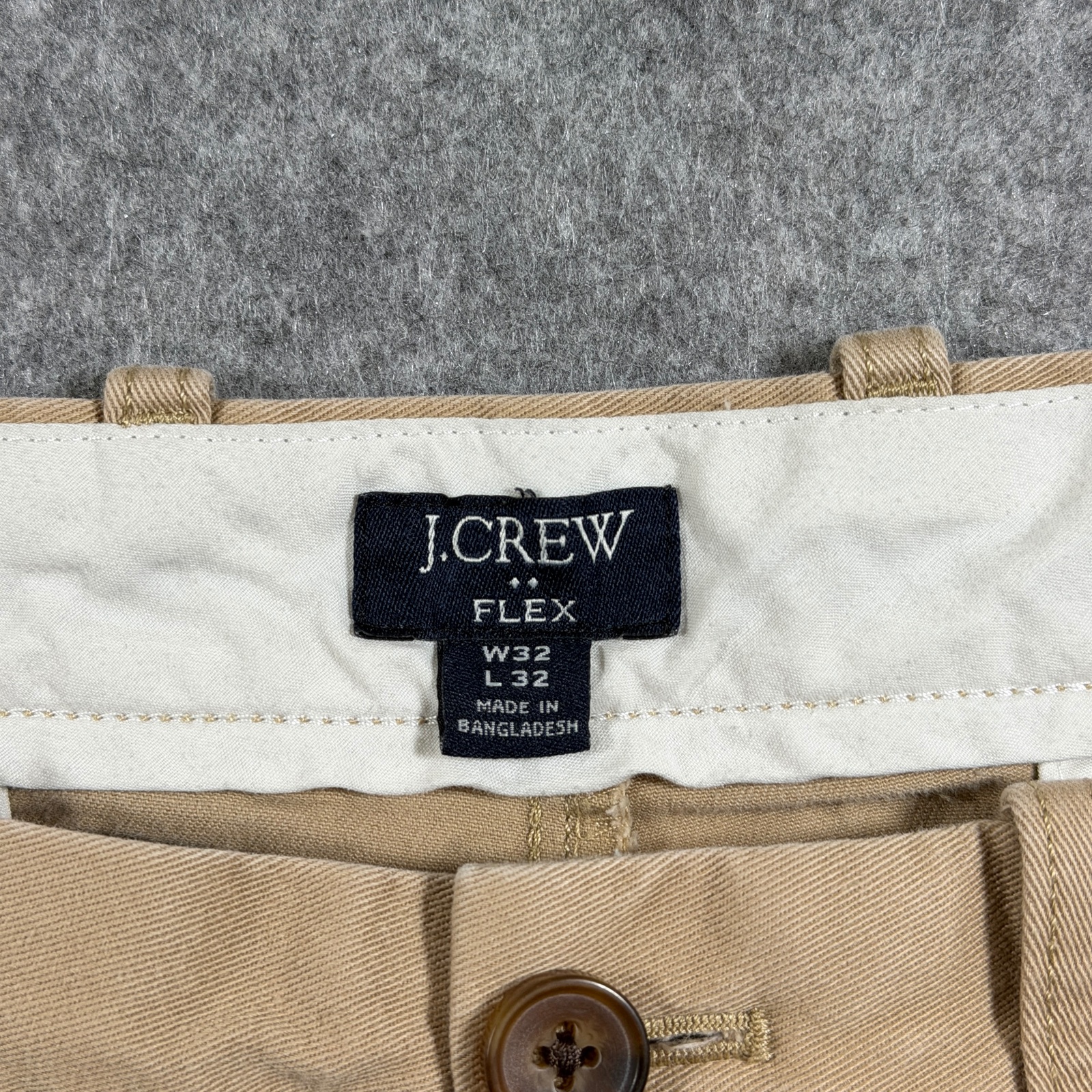 J.Crew Flex Chino Pants Mens 32x32 Khaki Straight Fit Stretch Cotton Preppy thumbnail 4