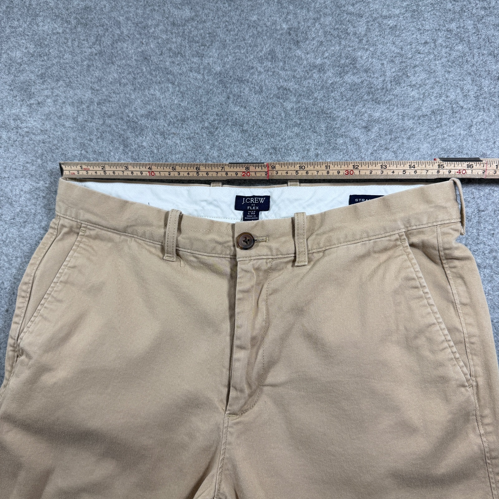 J.Crew Flex Chino Pants Mens 32x32 Khaki Straight Fit Stretch Cotton Preppy thumbnail 6