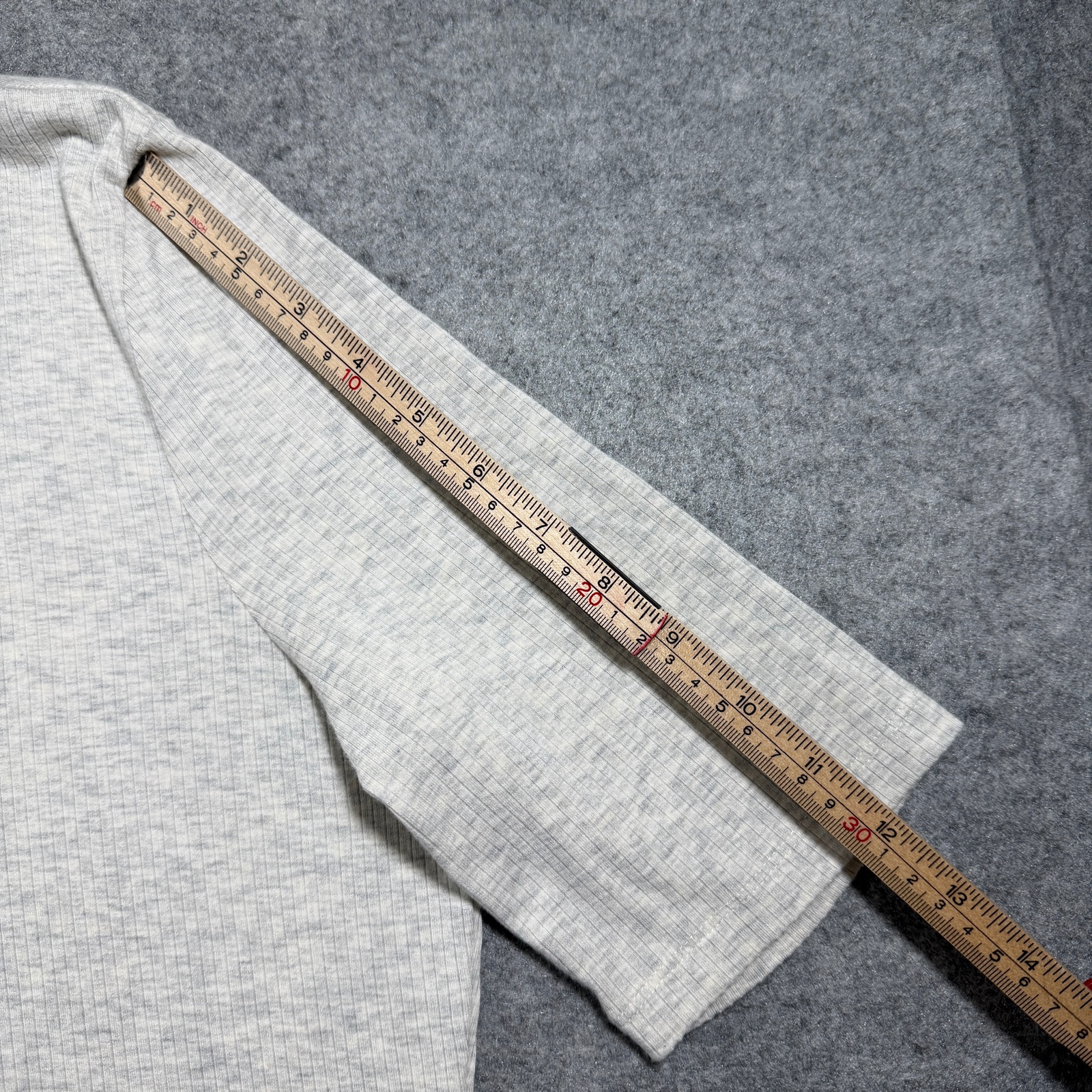 Banana Republic Ribbed Mock Neck Top Womens L Gray Stretch Soft Short Sleeve thumbnail 7