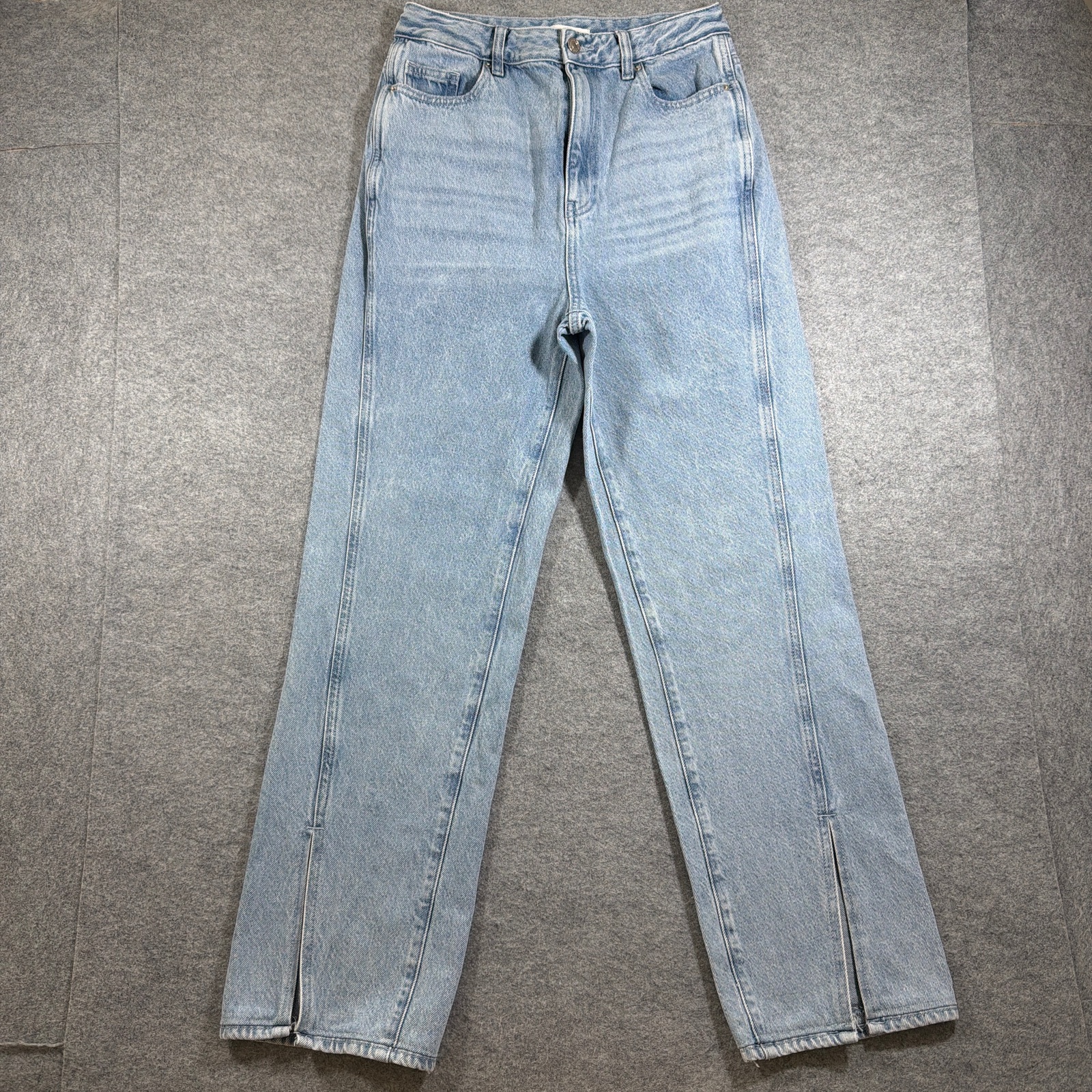 PacSun 90s Boyfriend Jeans Womens 28 Light Blue Wash Pintuck Split Hem Cotton