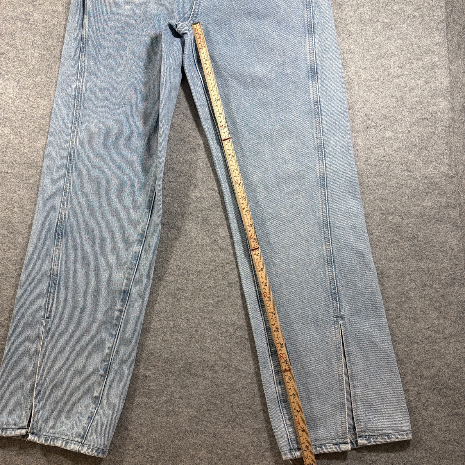 PacSun 90s Boyfriend Jeans Womens 28 Light Blue Wash Pintuck Split Hem Cotton thumbnail 6