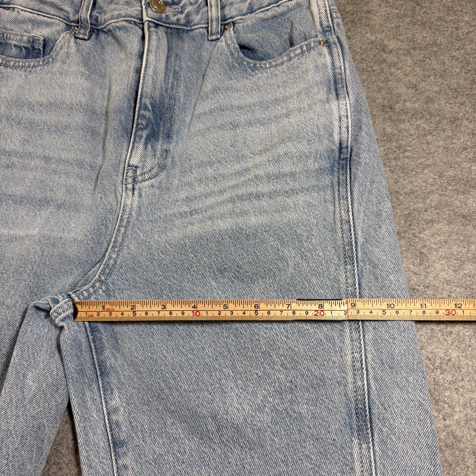 PacSun 90s Boyfriend Jeans Womens 28 Light Blue Wash Pintuck Split Hem Cotton thumbnail 8