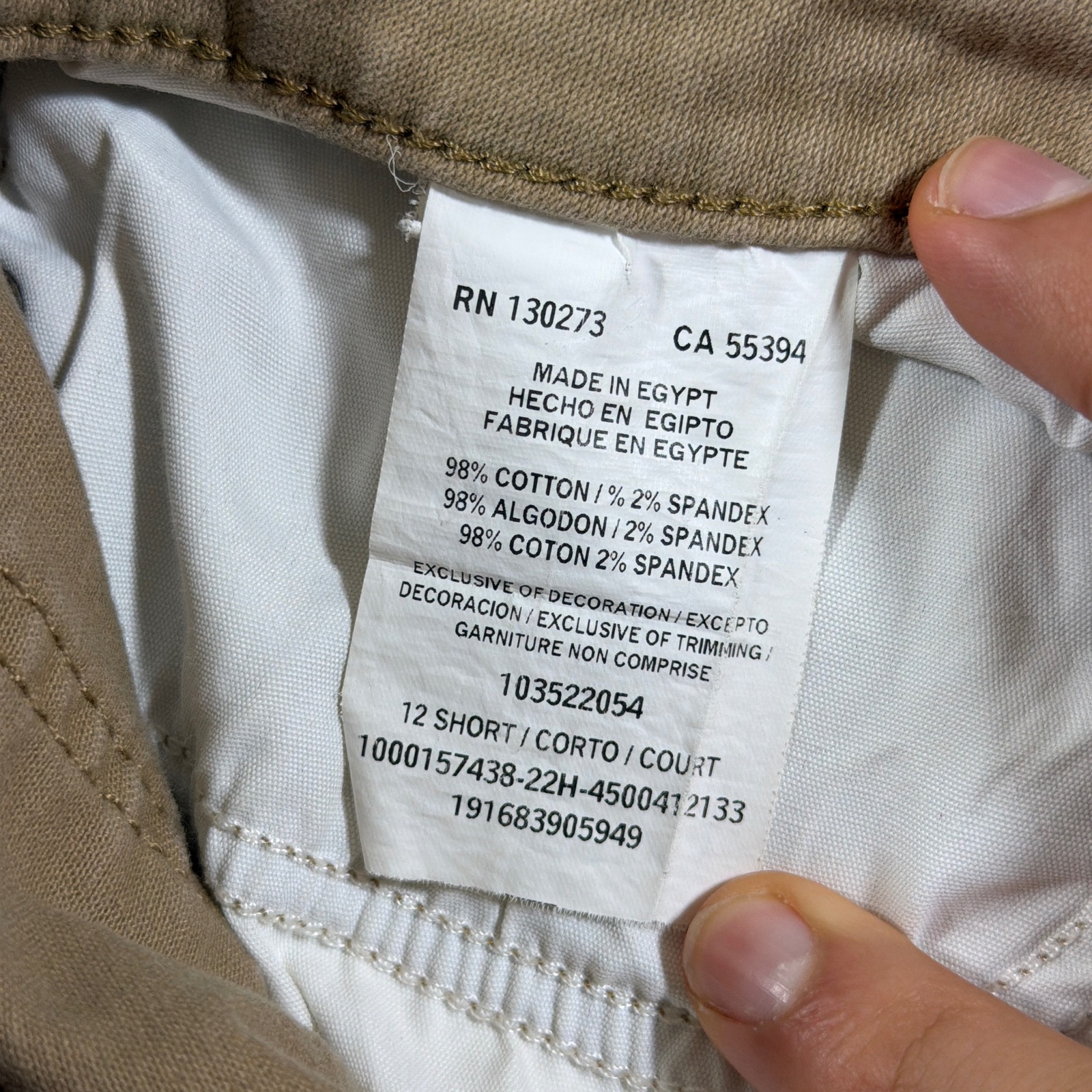 Lee Pants Womens 12 Short Khaki Straight Leg Mid Rise Stretch Cotton 5 Pocket thumbnail 4
