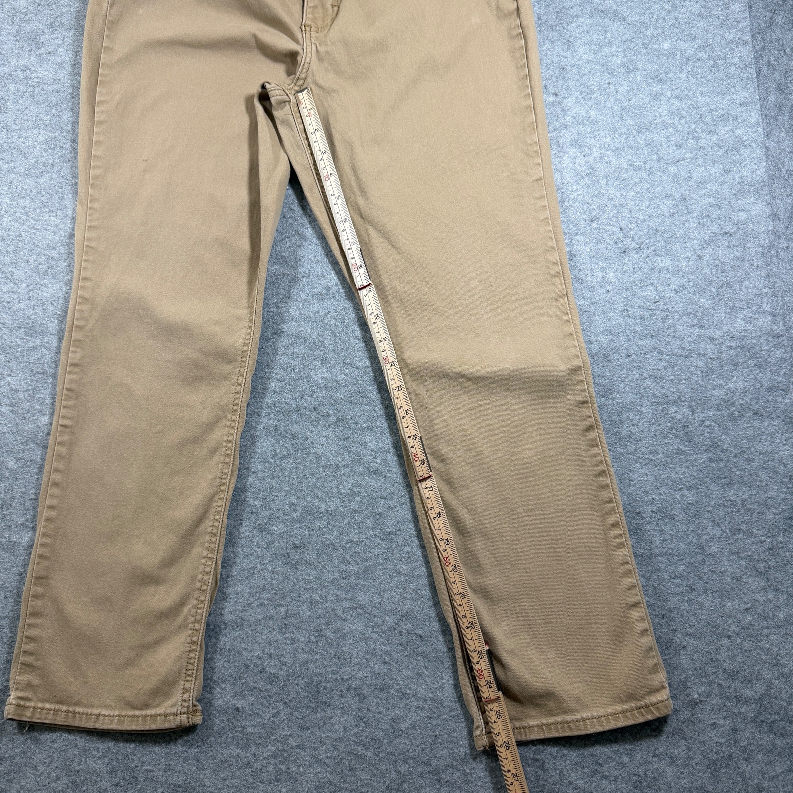 Lee Pants Womens 12 Short Khaki Straight Leg Mid Rise Stretch Cotton 5 Pocket thumbnail 8