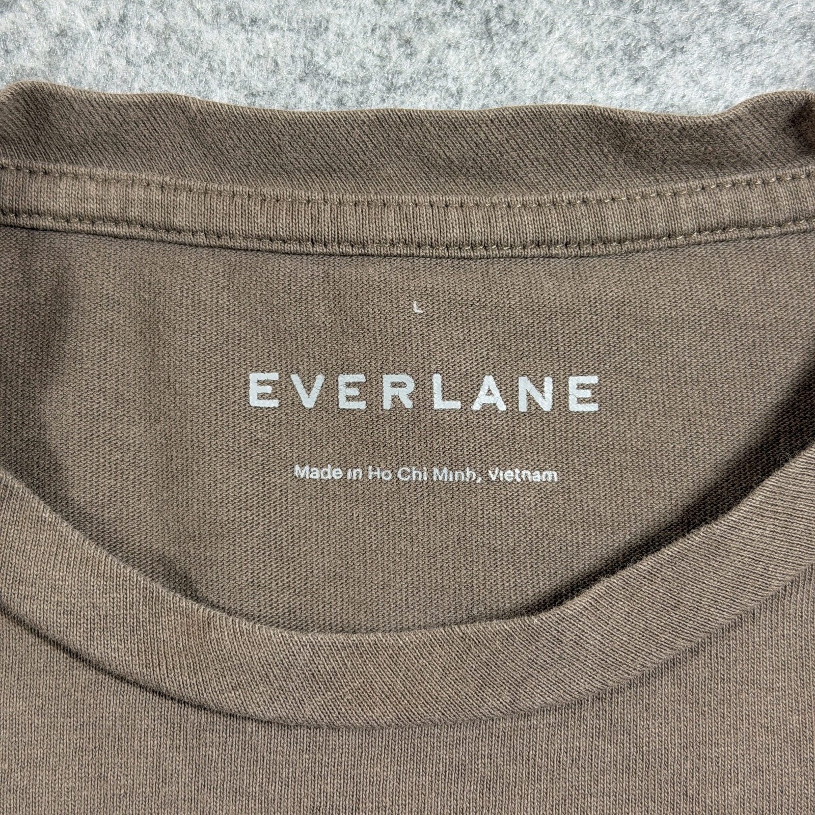 Everlane T Shirt Mens L Brown Crew Neck 100% Cotton Short Sleeve Basic Tee thumbnail 3