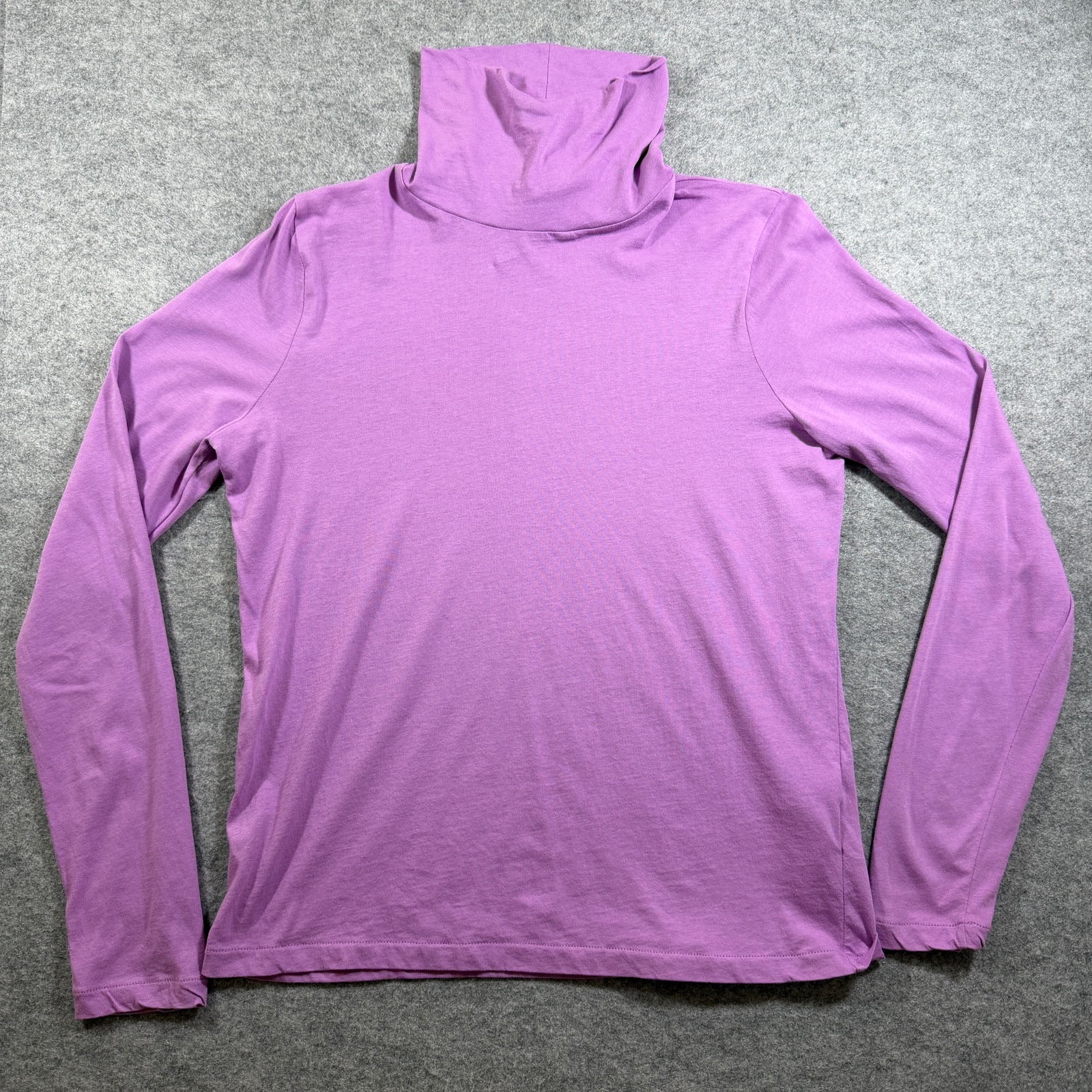 J. Crew Turtleneck Top Womens L Purple Lilac Slim Fit Stretch Cotton Jersey thumbnail 2