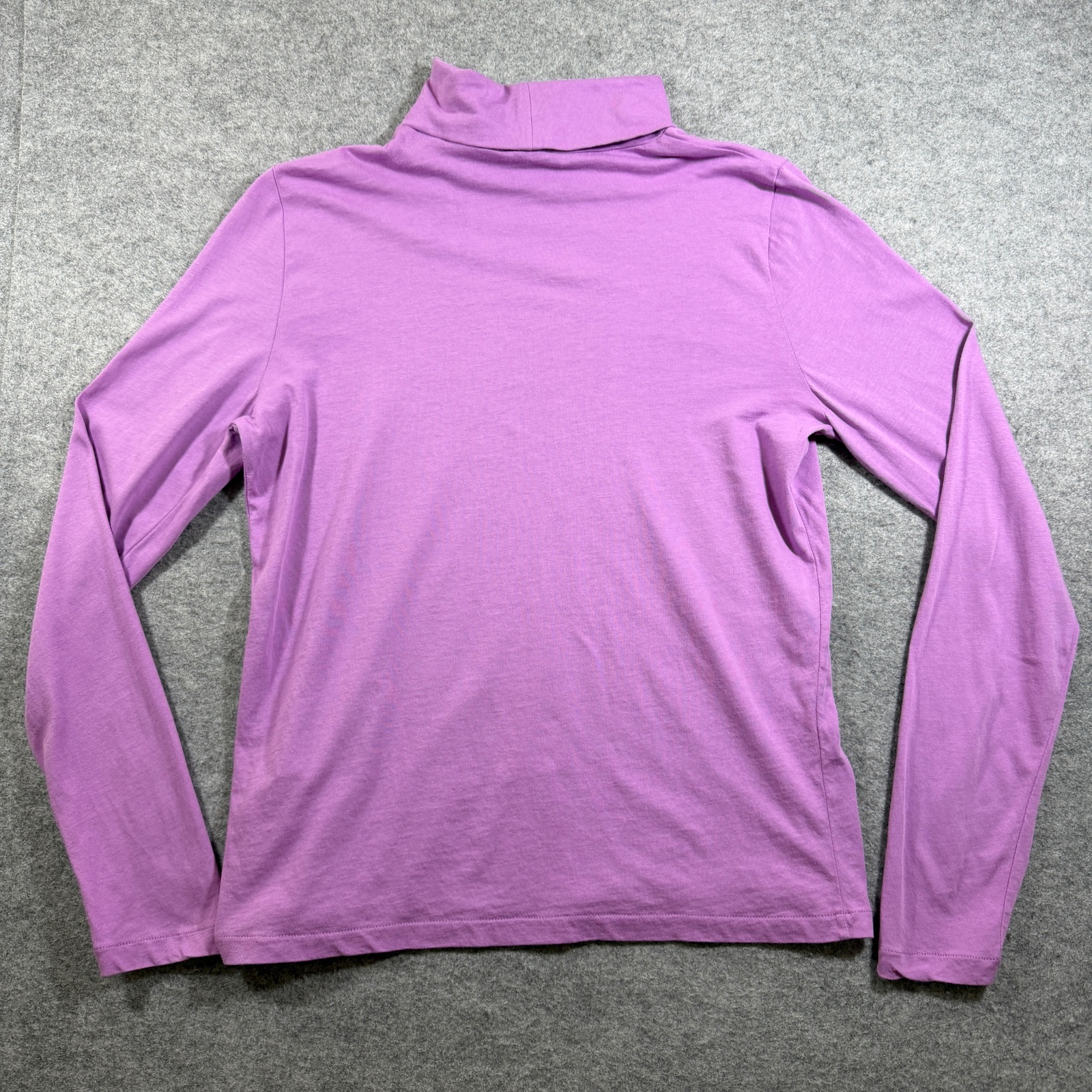 J. Crew Turtleneck Top Womens L Purple Lilac Slim Fit Stretch Cotton Jersey thumbnail 3