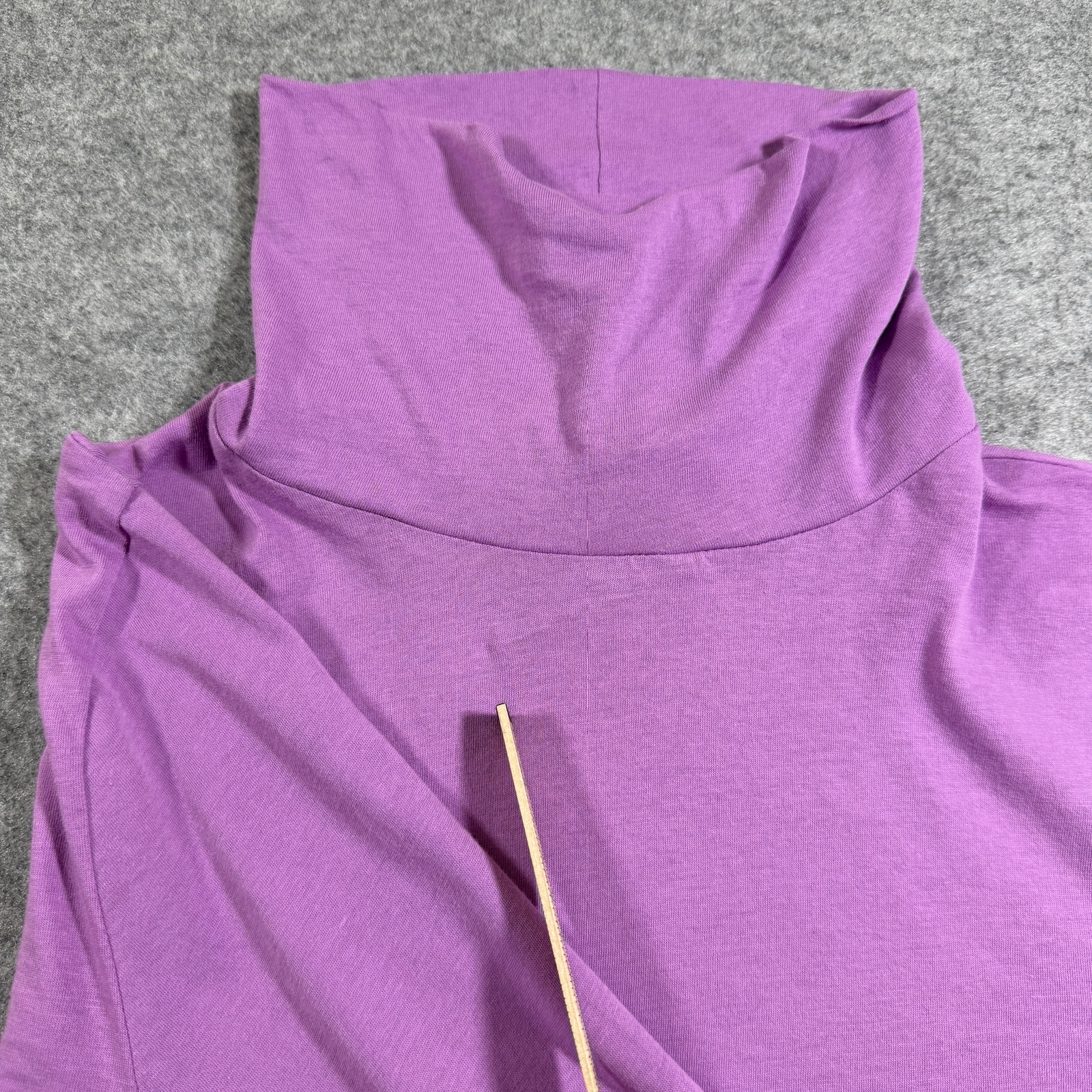 J. Crew Turtleneck Top Womens L Purple Lilac Slim Fit Stretch Cotton Jersey thumbnail 4